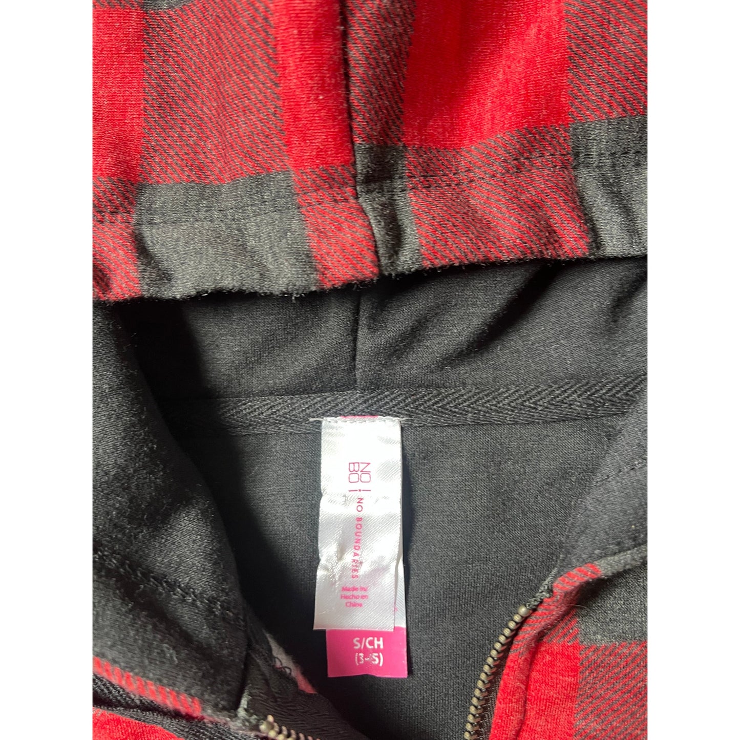Vintage Y2k Checkered Red Hoodie Full Zip 2000's Extra Small