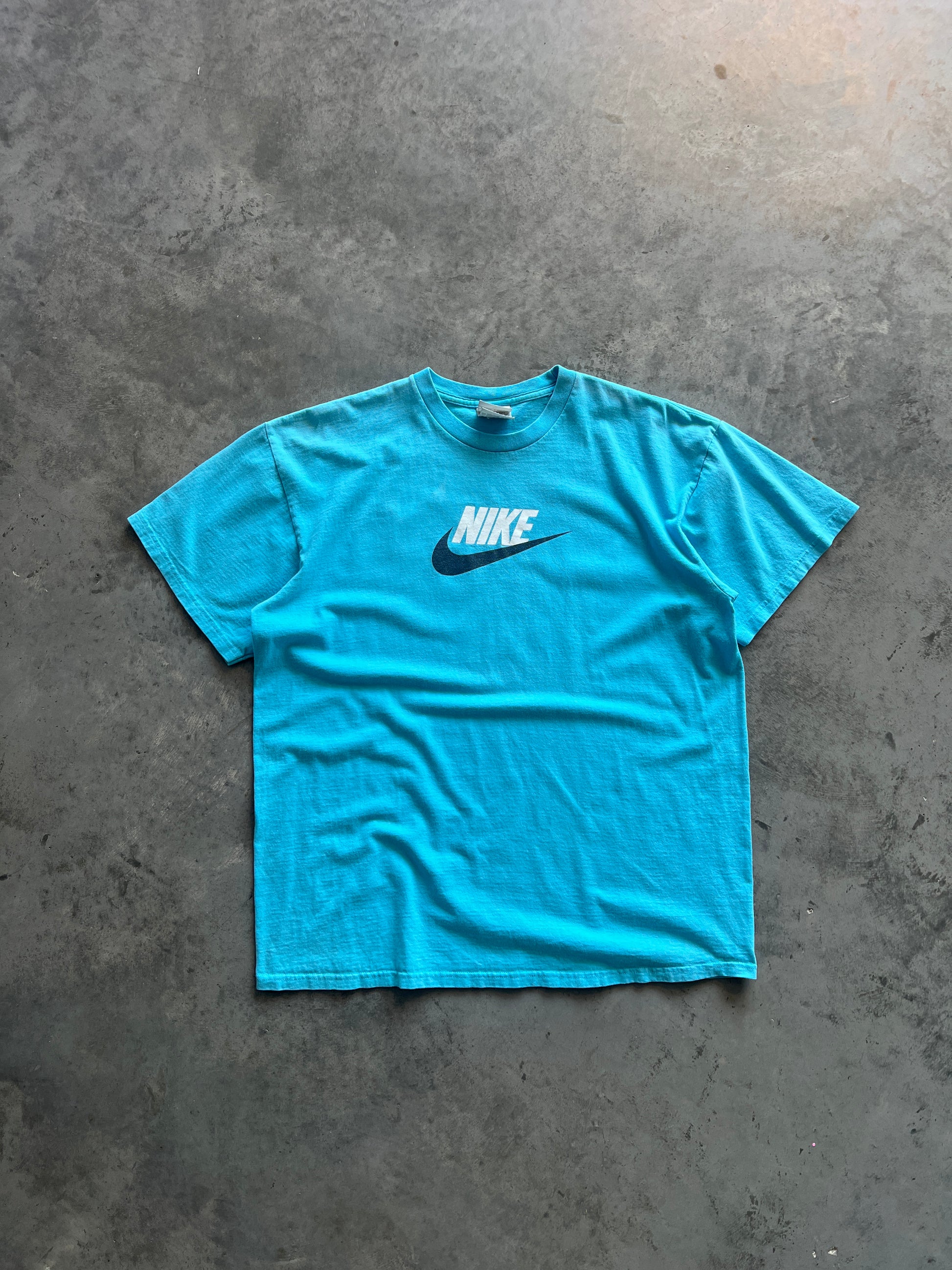Vintage Baby Blue Nike Spellout Shirt - XL