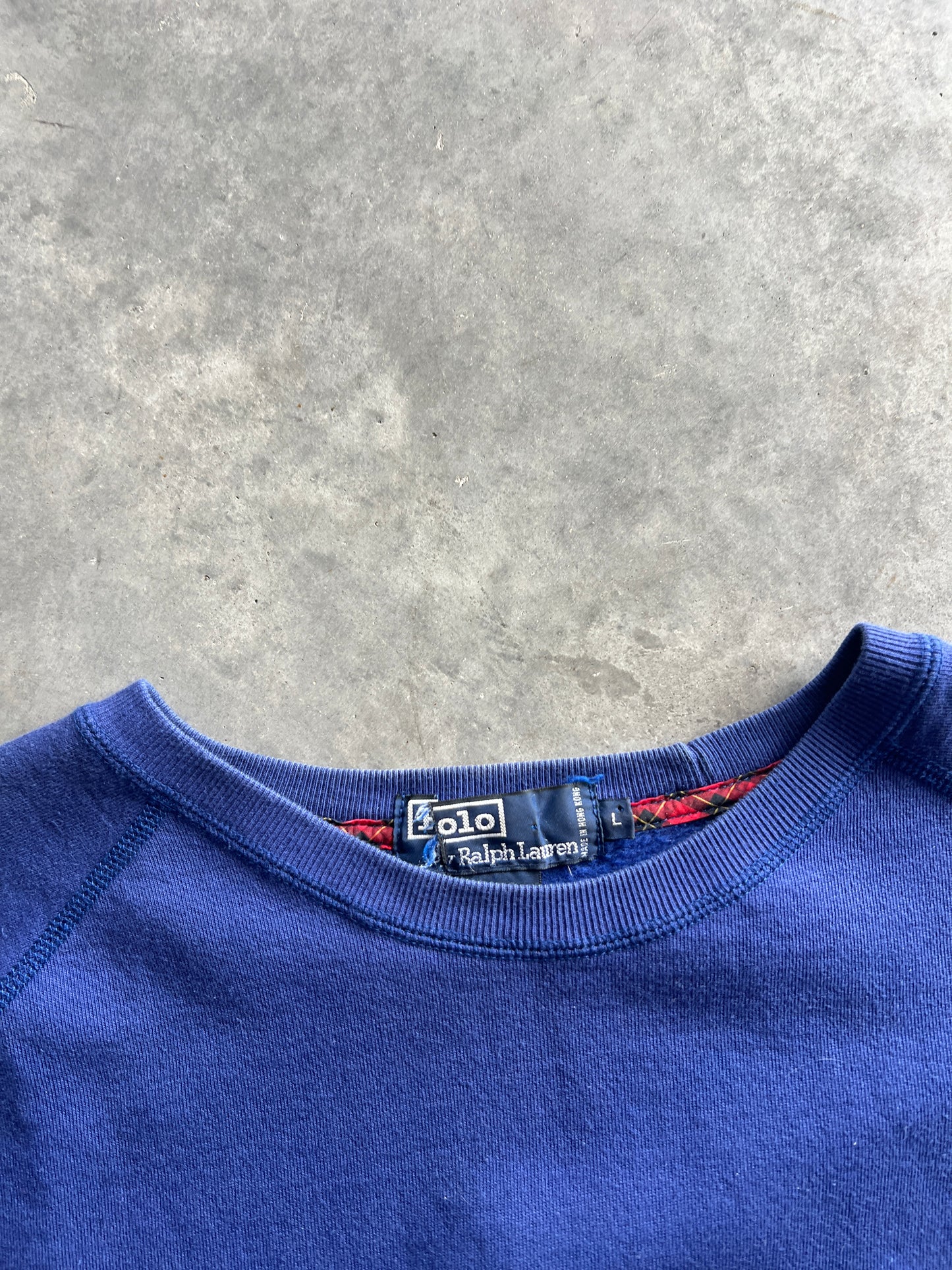 Vintage Faded Blue Polo Crew - XL