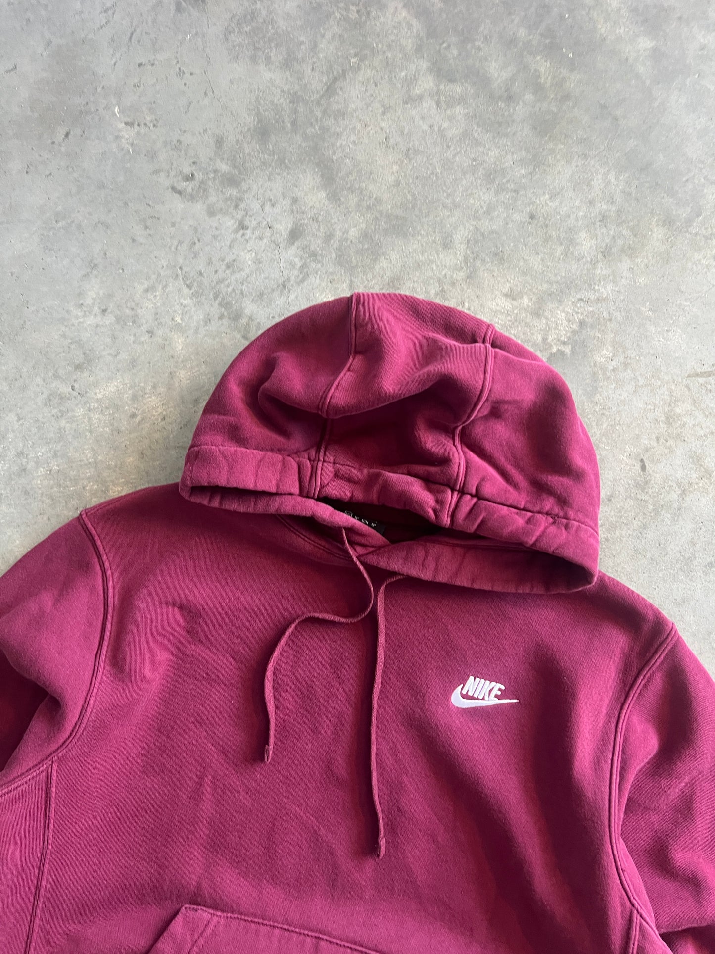 Vintage Cherry Red Nike Spellout Hoodie - XS