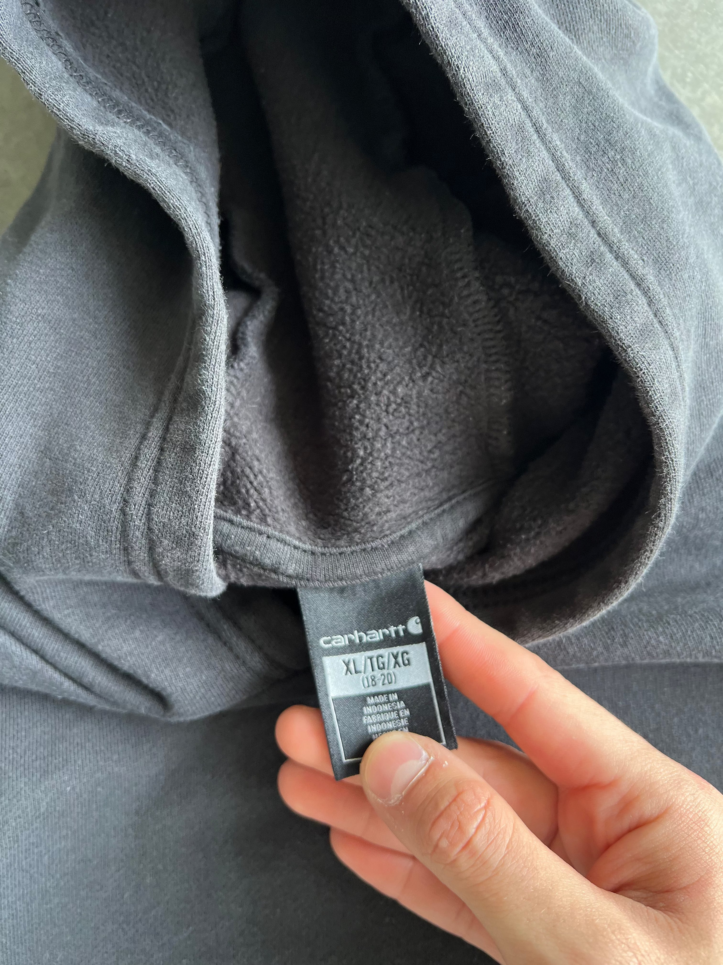 Vintage Black Carhartt Logo Hoodie - XS