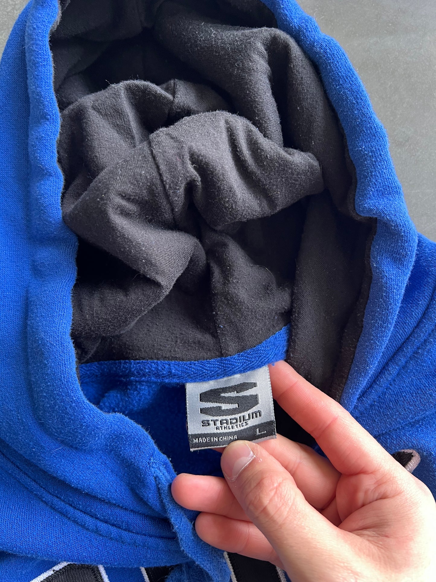 Vintage Blue Duke University Hoodie - L