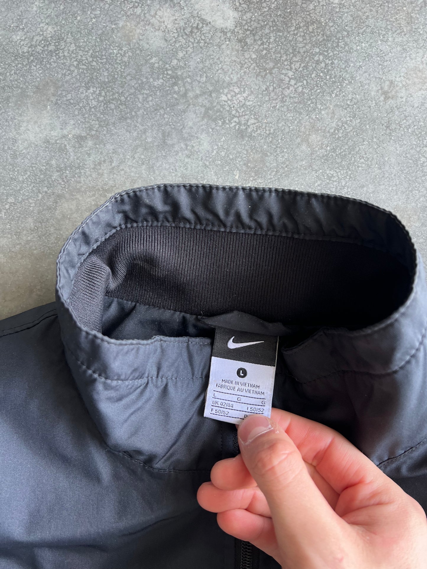 Vintage Black Nike Swoosh Track Jacket - L