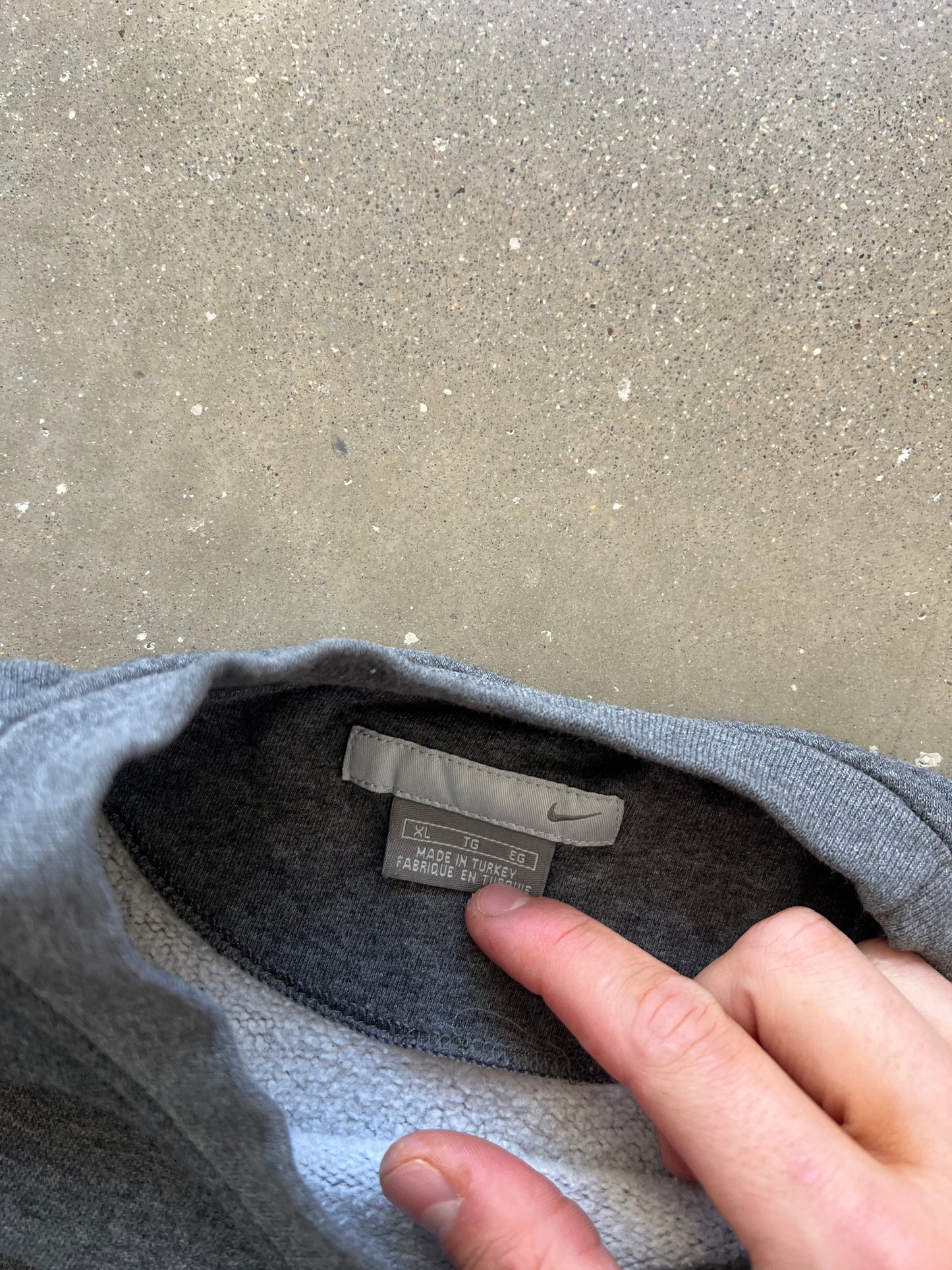 Vintage Grey Nike Swoosh Crew - XL