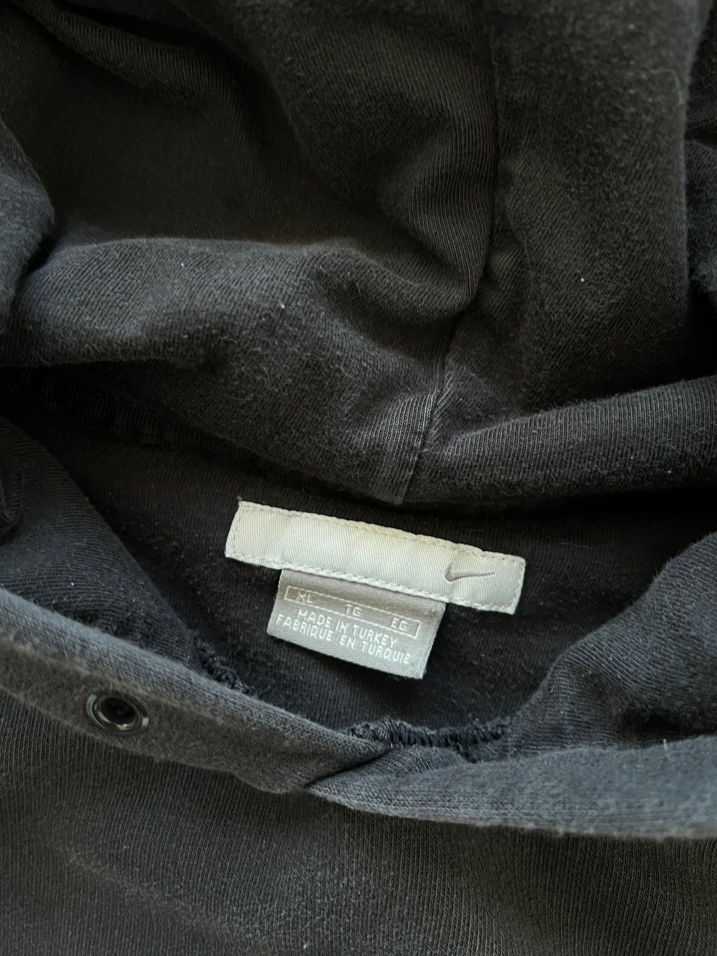 Vintage Black Nike Spellout Hoodie - XL