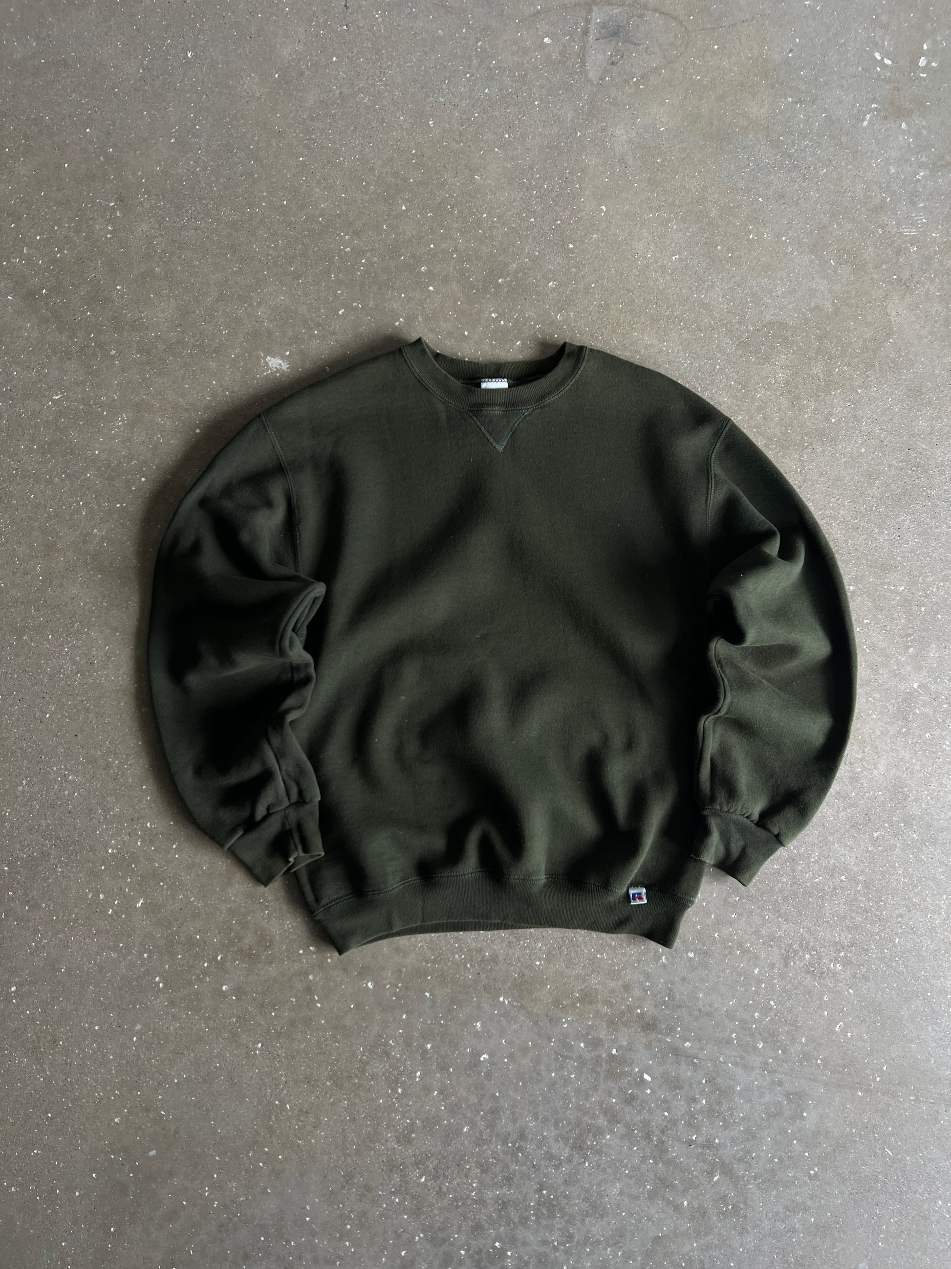 Vintage Dark Green Russell Athletic Crew - L