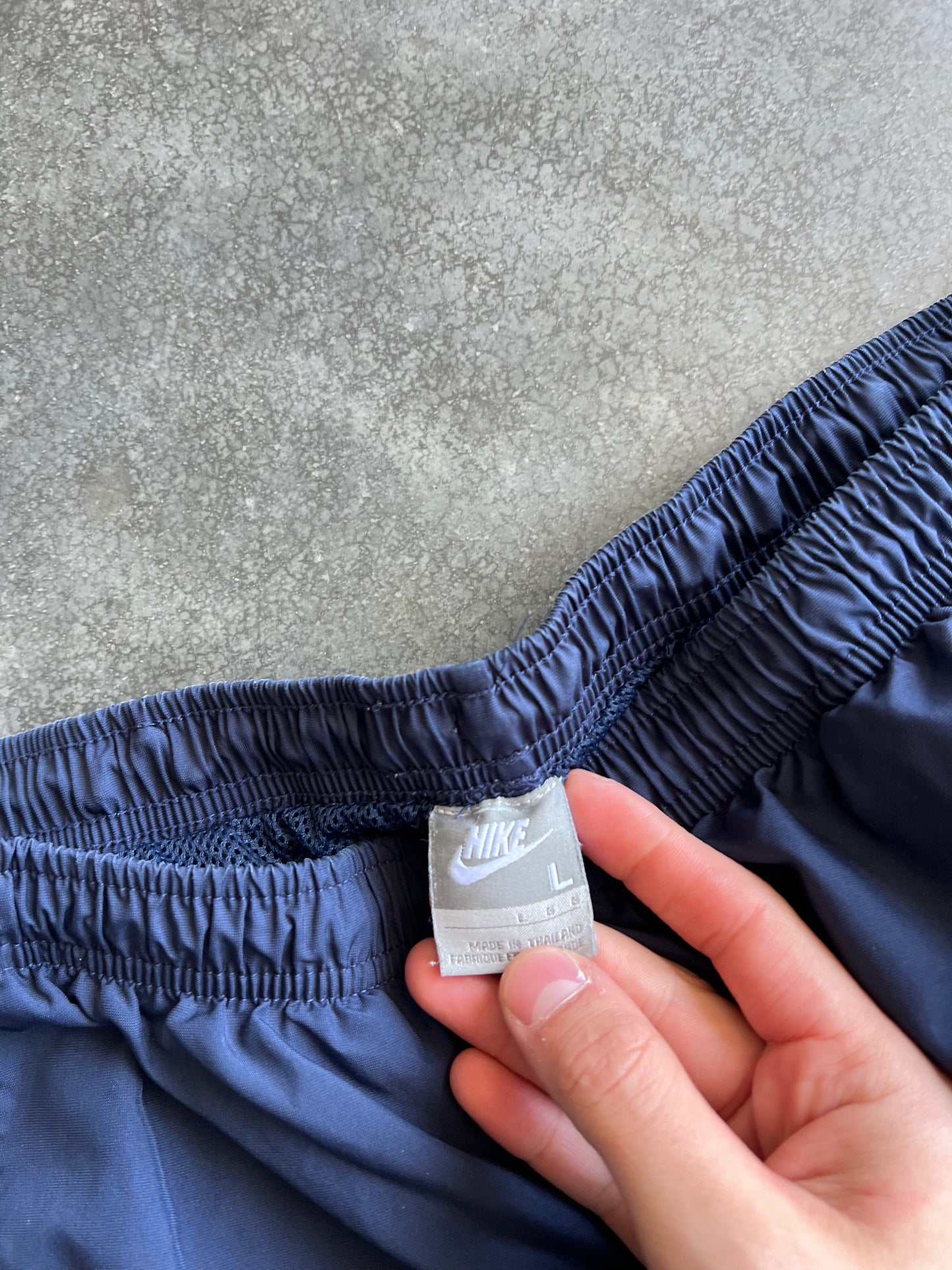 Vintage Navy Blue Nike Swoosh Track Pants - L