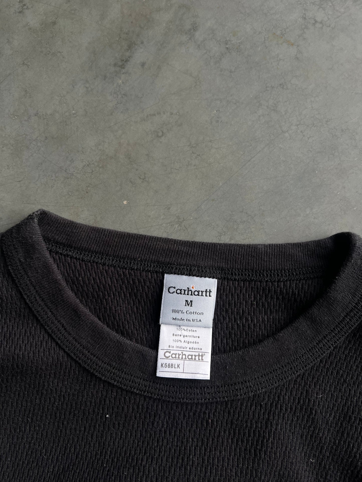 Vintage Black Carhartt Thermal Shirt - M