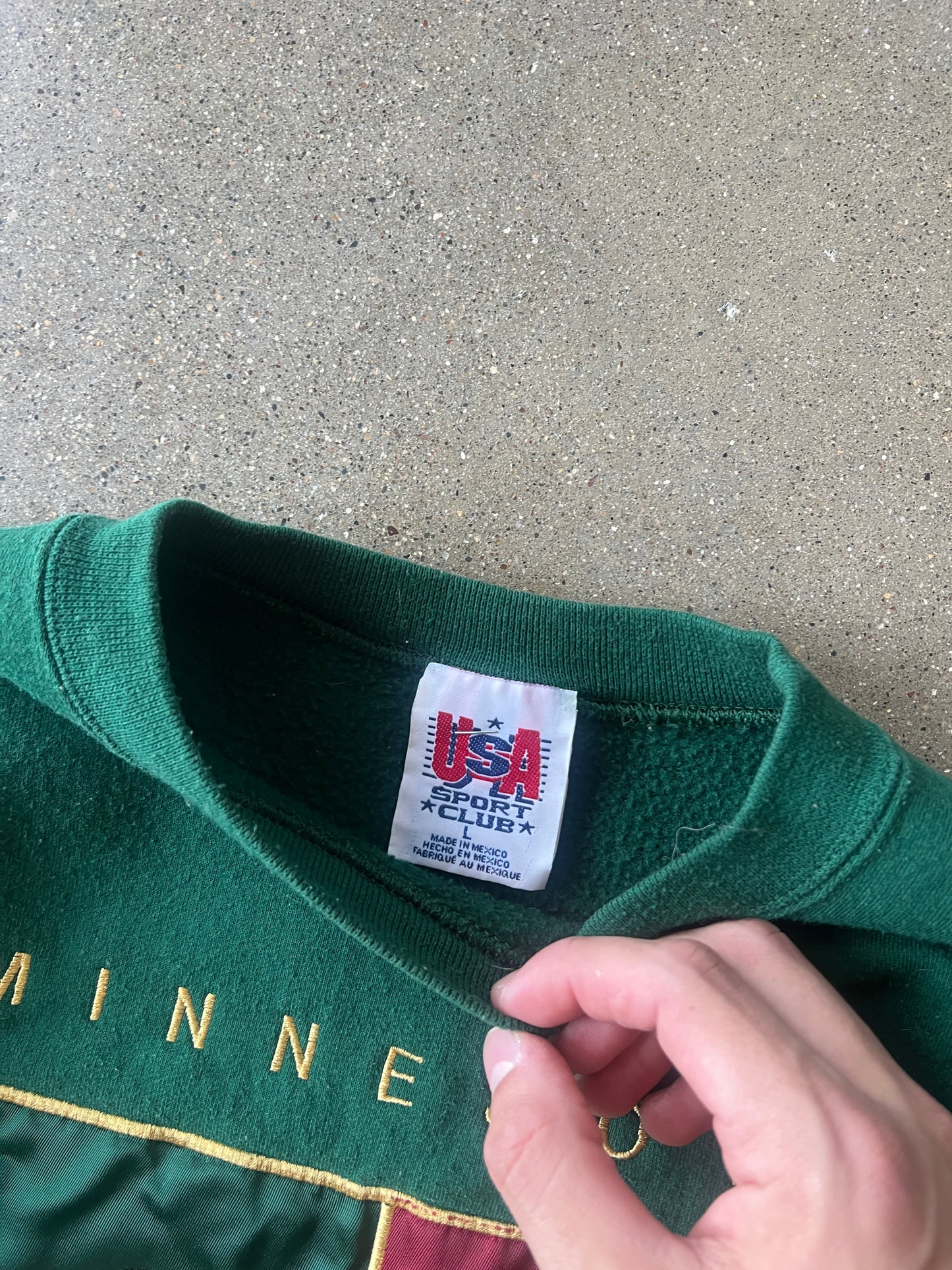 Vintage Green Minnesota Wild NHL Crew Neck Sweater - L