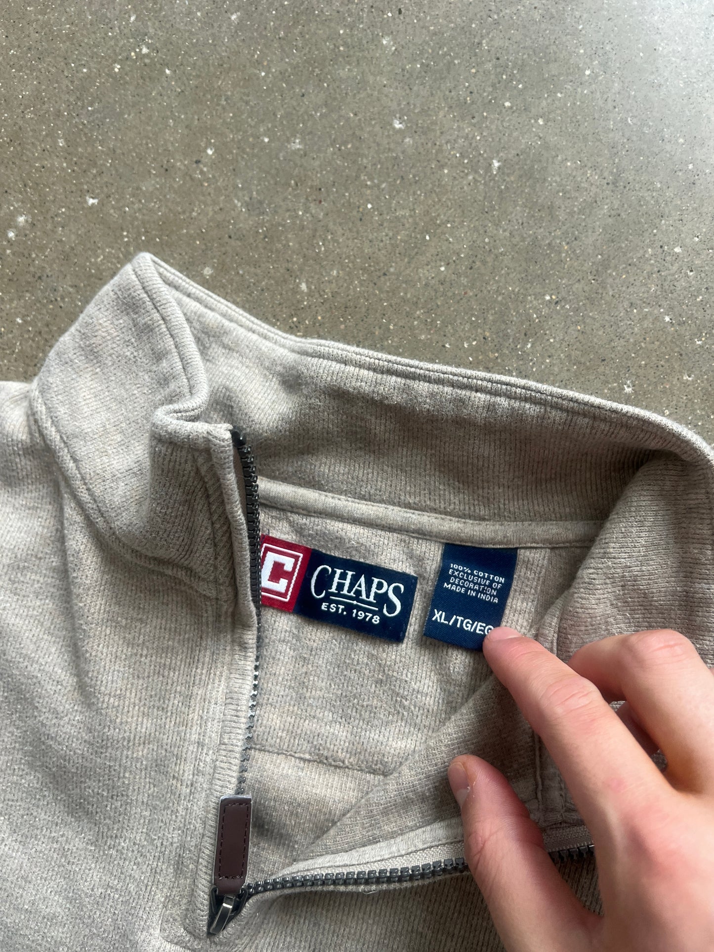 Vintage Tan Chaps Quarter Zip - XL