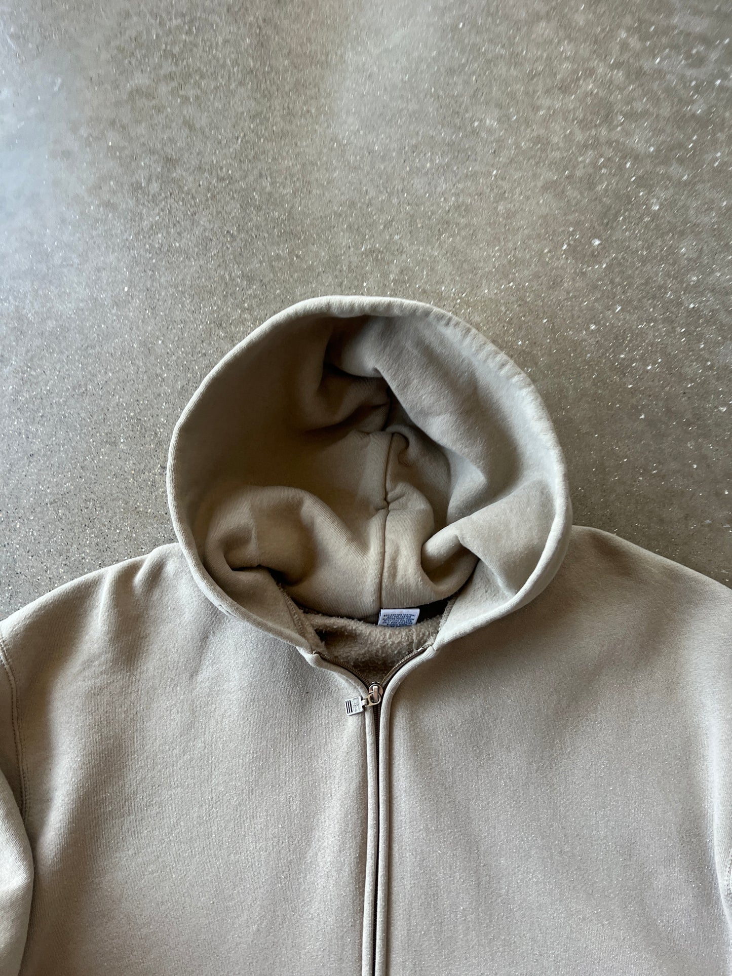 Vintage Dust Tan Russell Athletic Zip Hoodie - XL