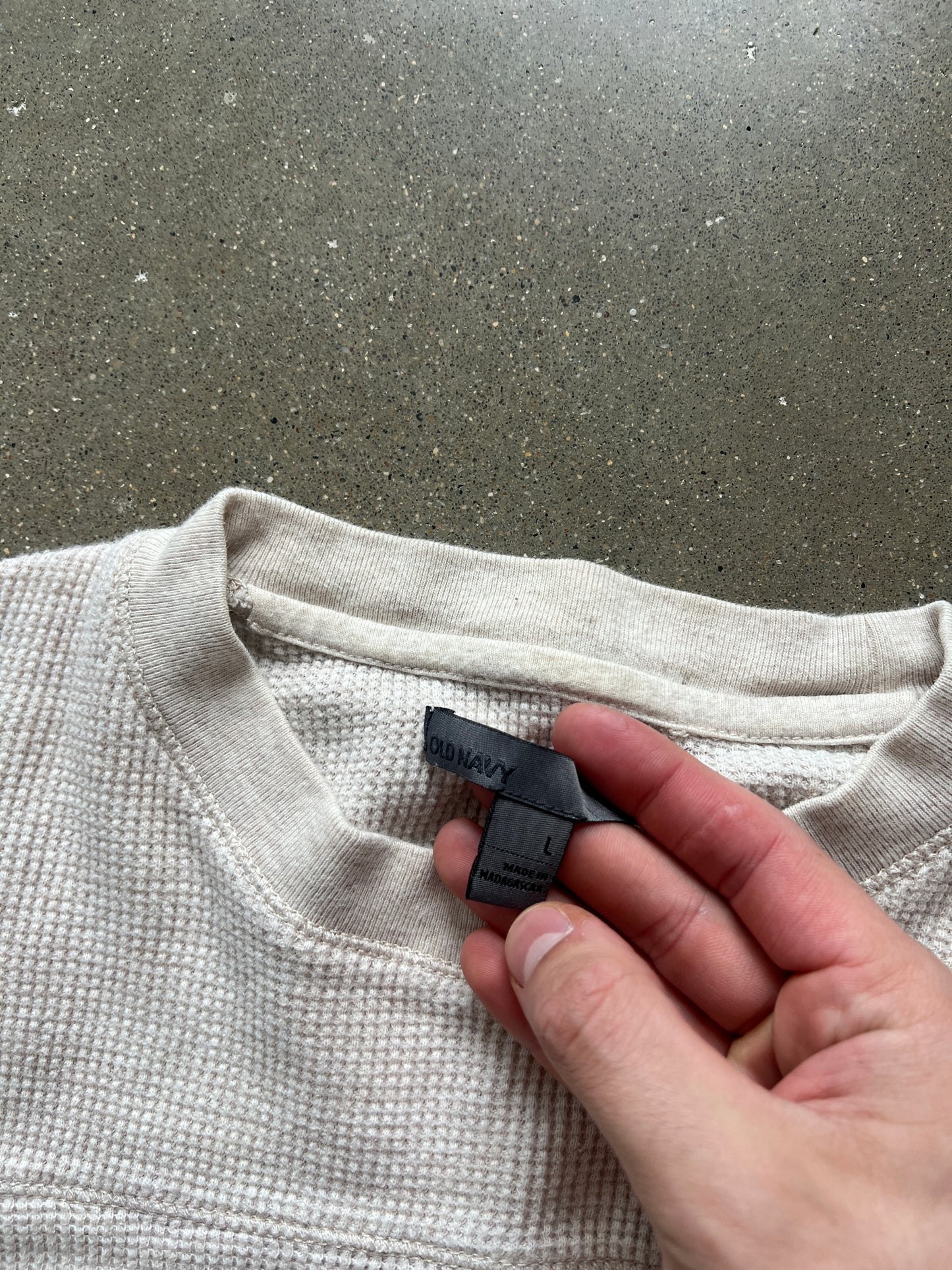 Vintage White Old Navy Thermal Shirt - L