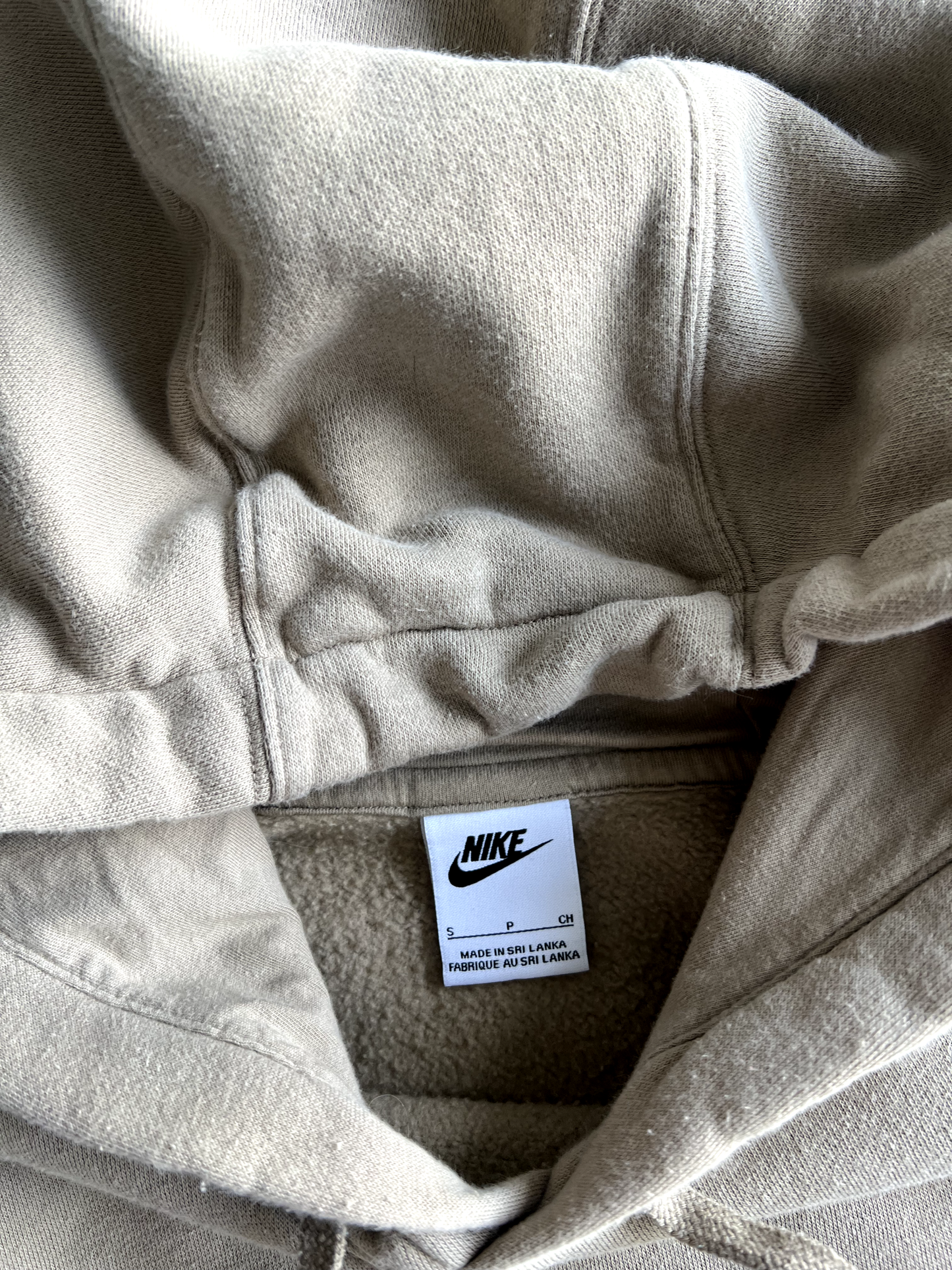 Vintage Cream Nike Swoosh Hoodie - S