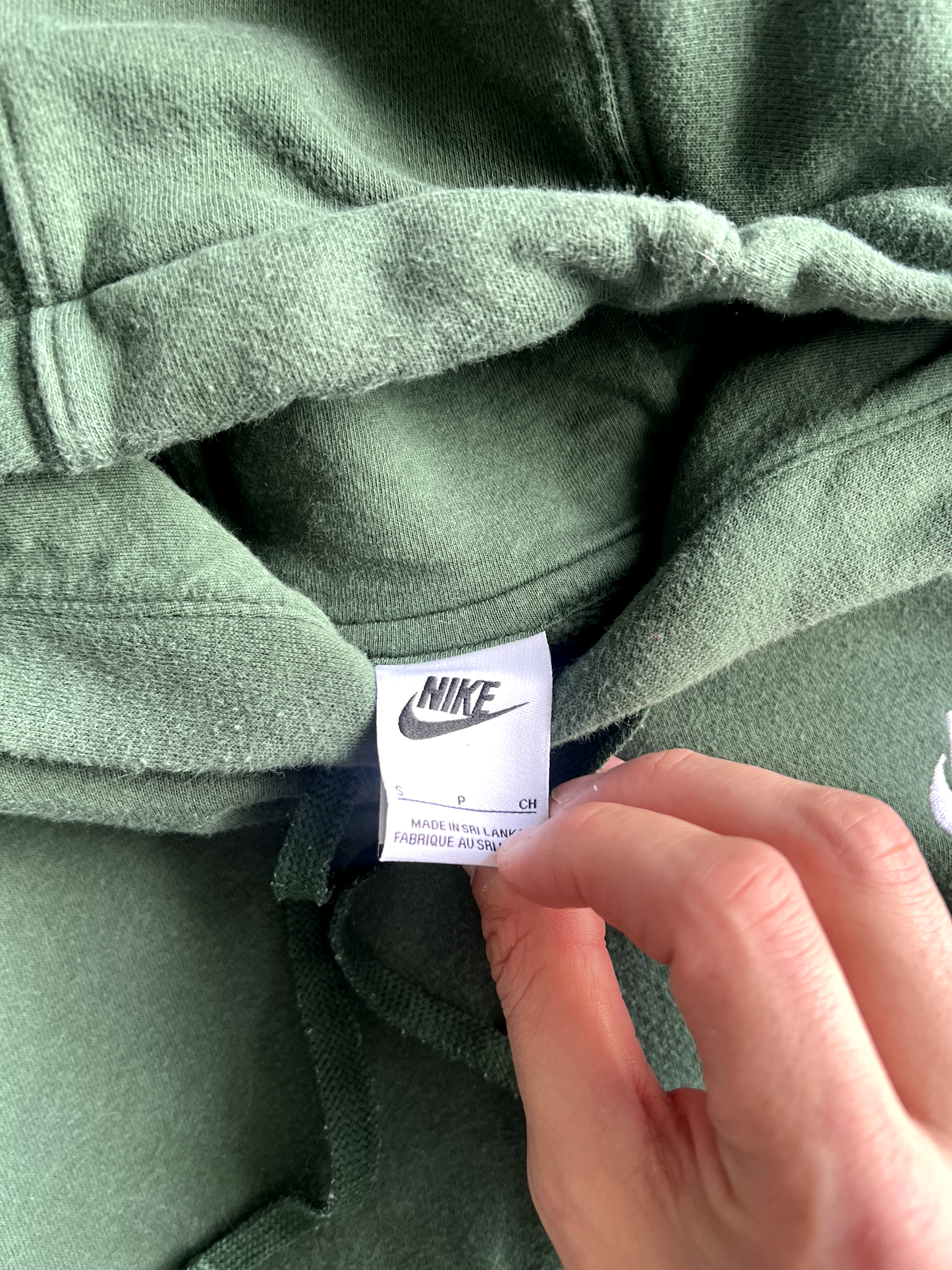 Vintage Green Nike Swoosh Hoodie - S