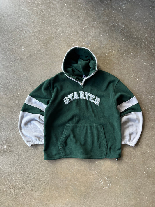 Vintage Green Starter Fleece Hoodie - L