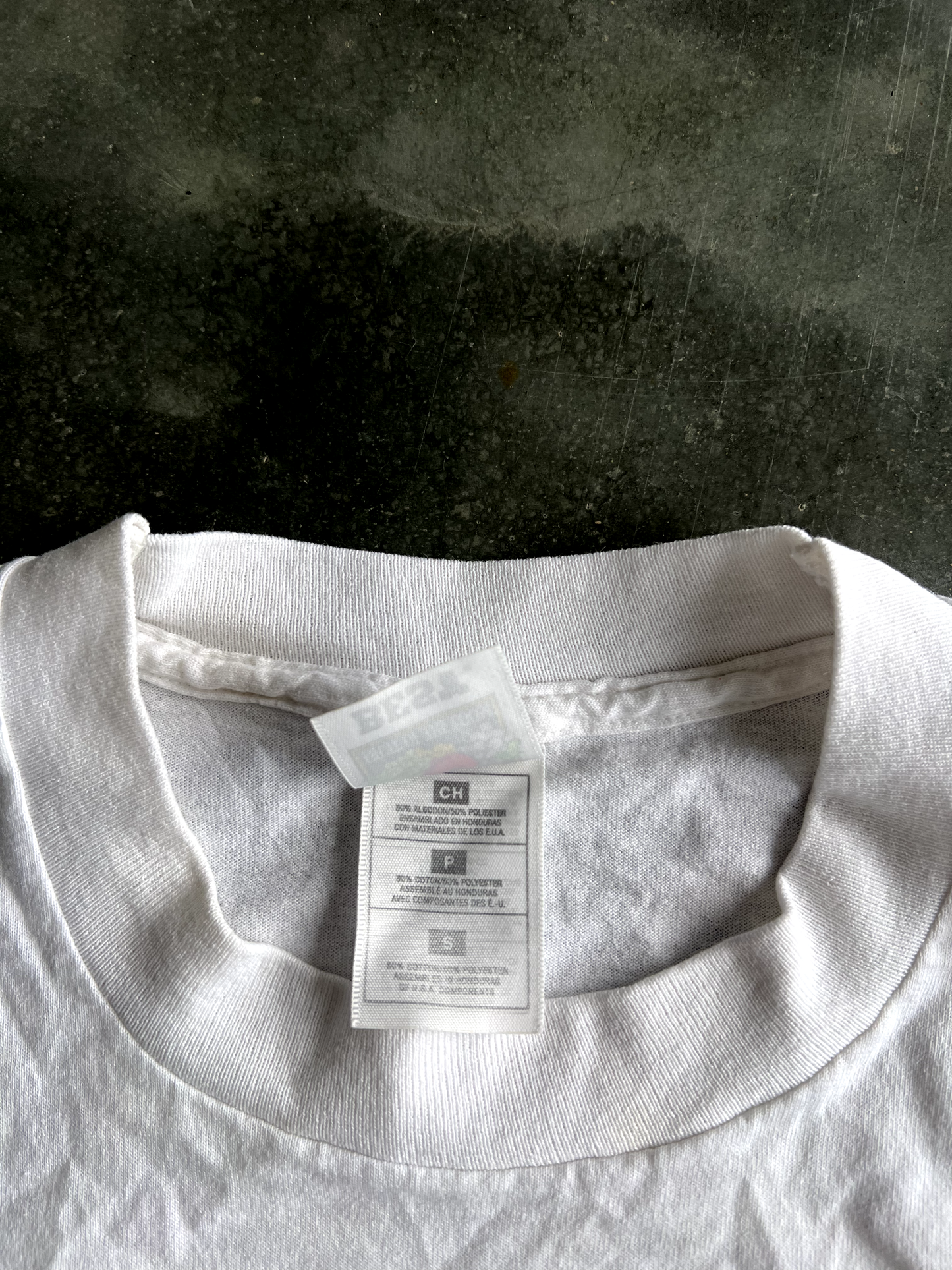Vintage White Smiley Tee - S