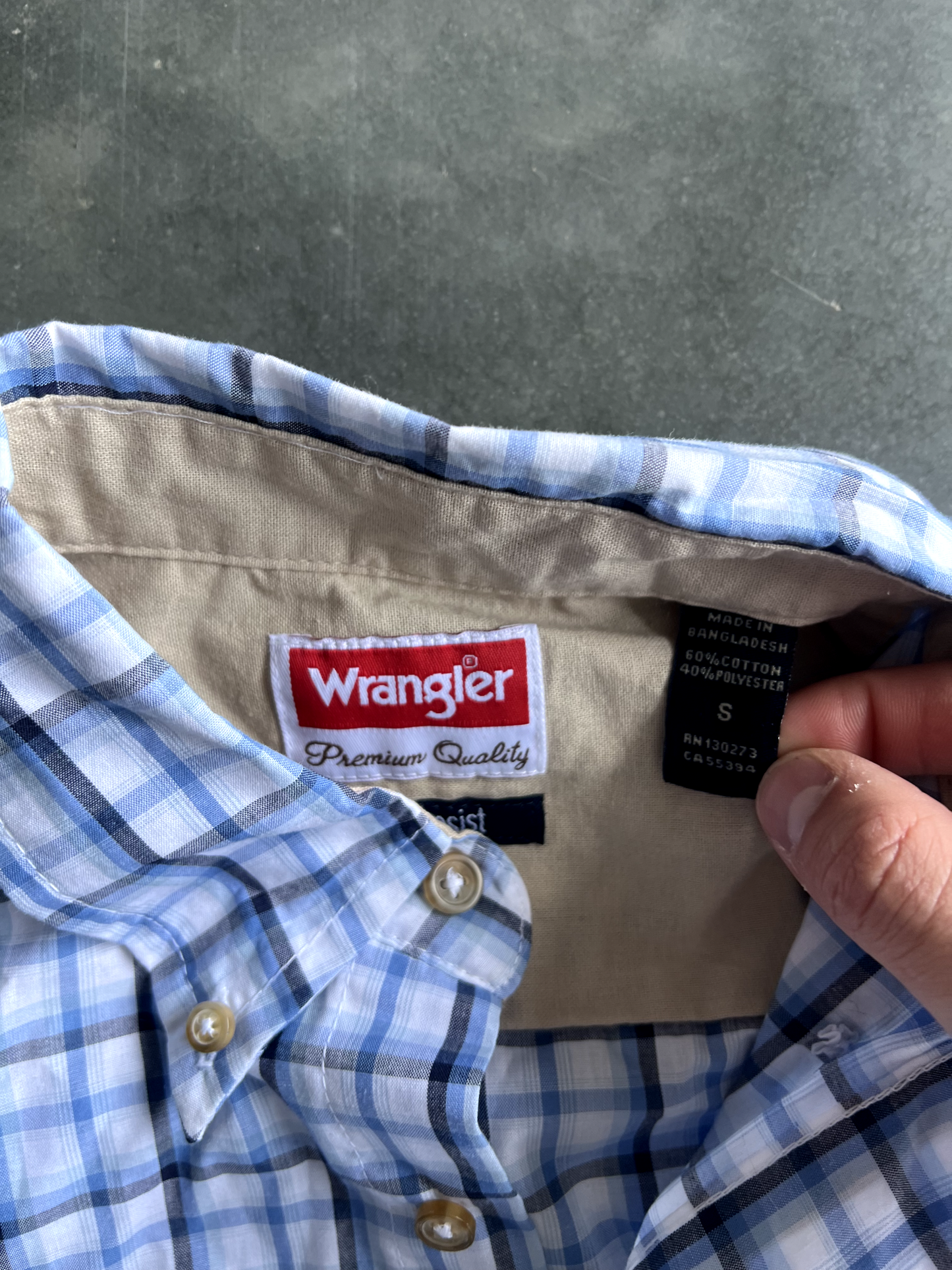 Vintage Blue Striped Button Up Tee - S