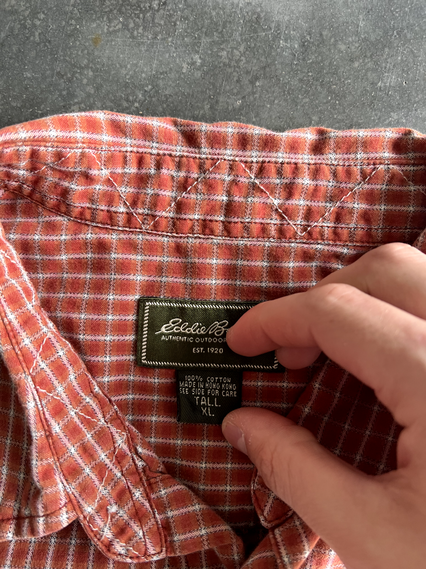Vintage Red Striped Button Up Tee - XLT