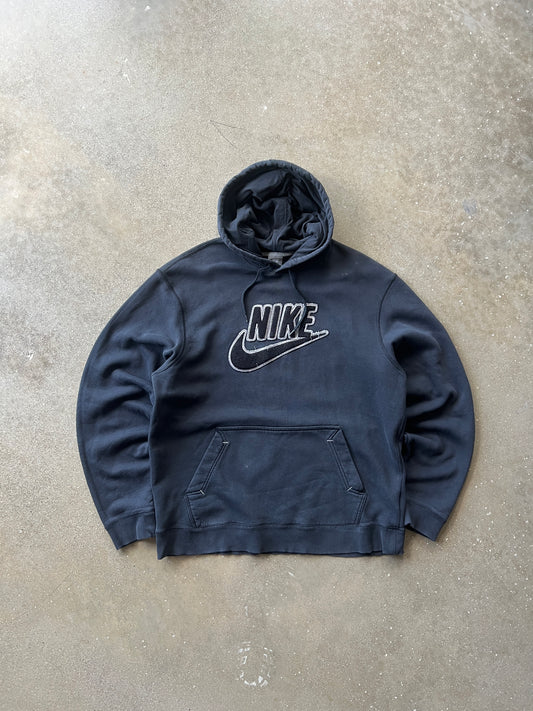 Vintage Faded Black Nike Hoodie - XL
