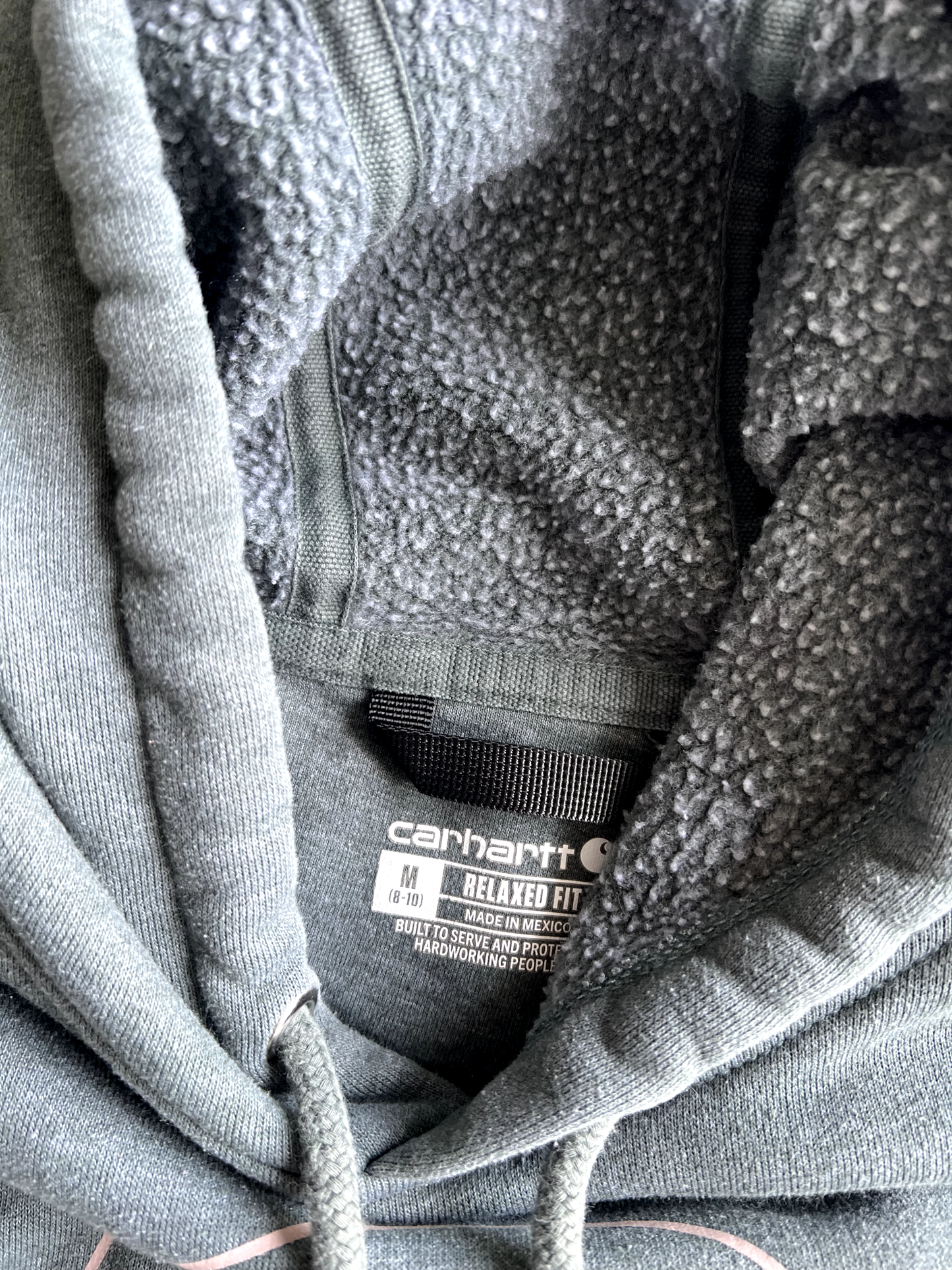 Vintage Grey Carhartt Graphic Hoodie - M