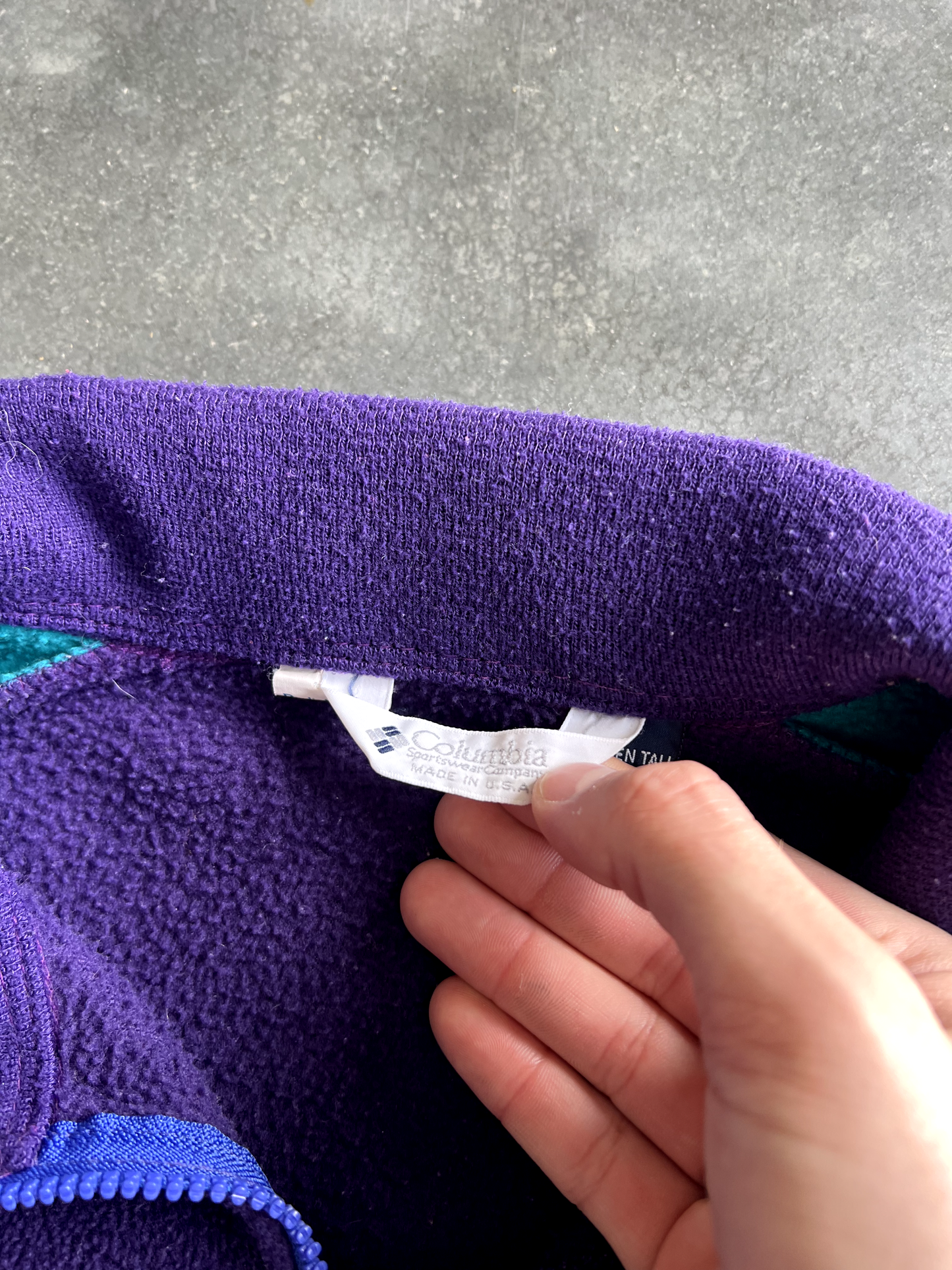 Vintage Purple Fleece Columbia Zip Up - L