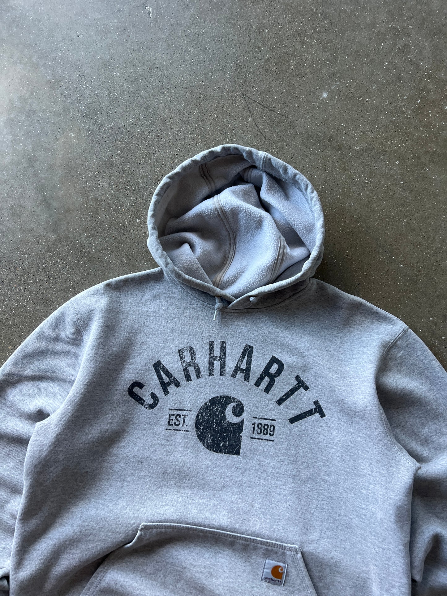 Vintage Grey Carhartt Hoodie - M