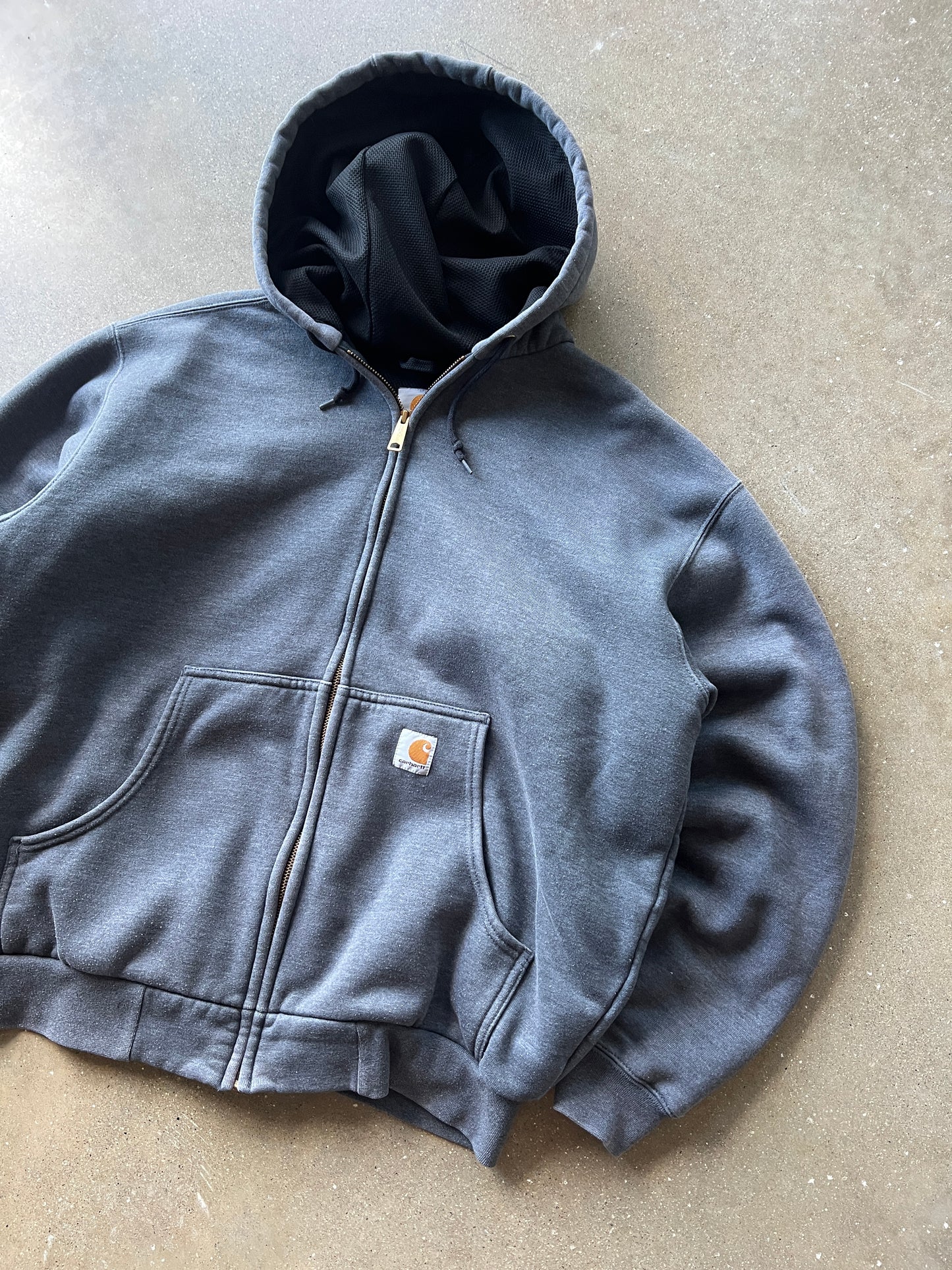 Vintage Grey Carhartt Hoodie - L