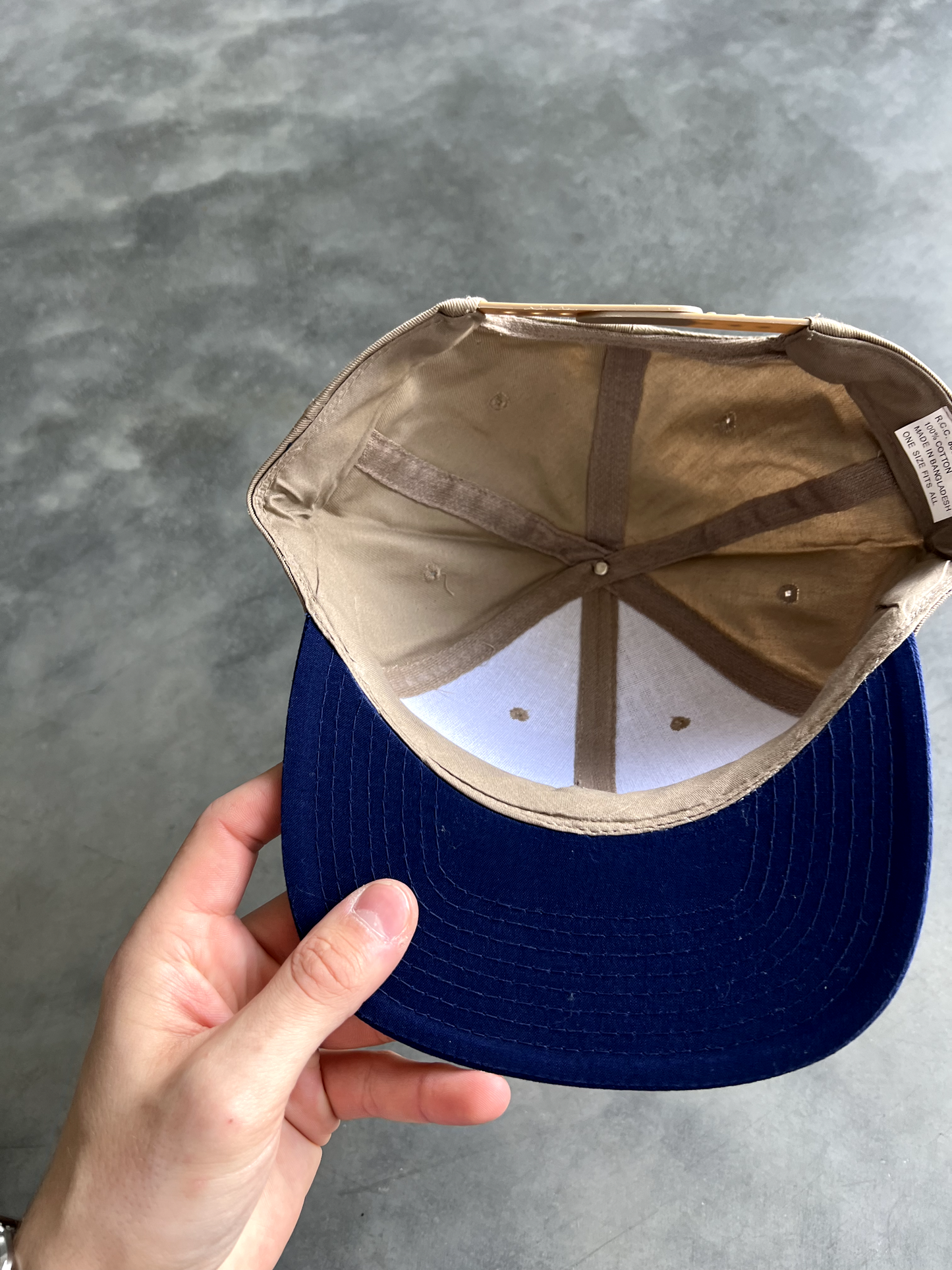 Vintage Cream Snapback Hat - Adjustable