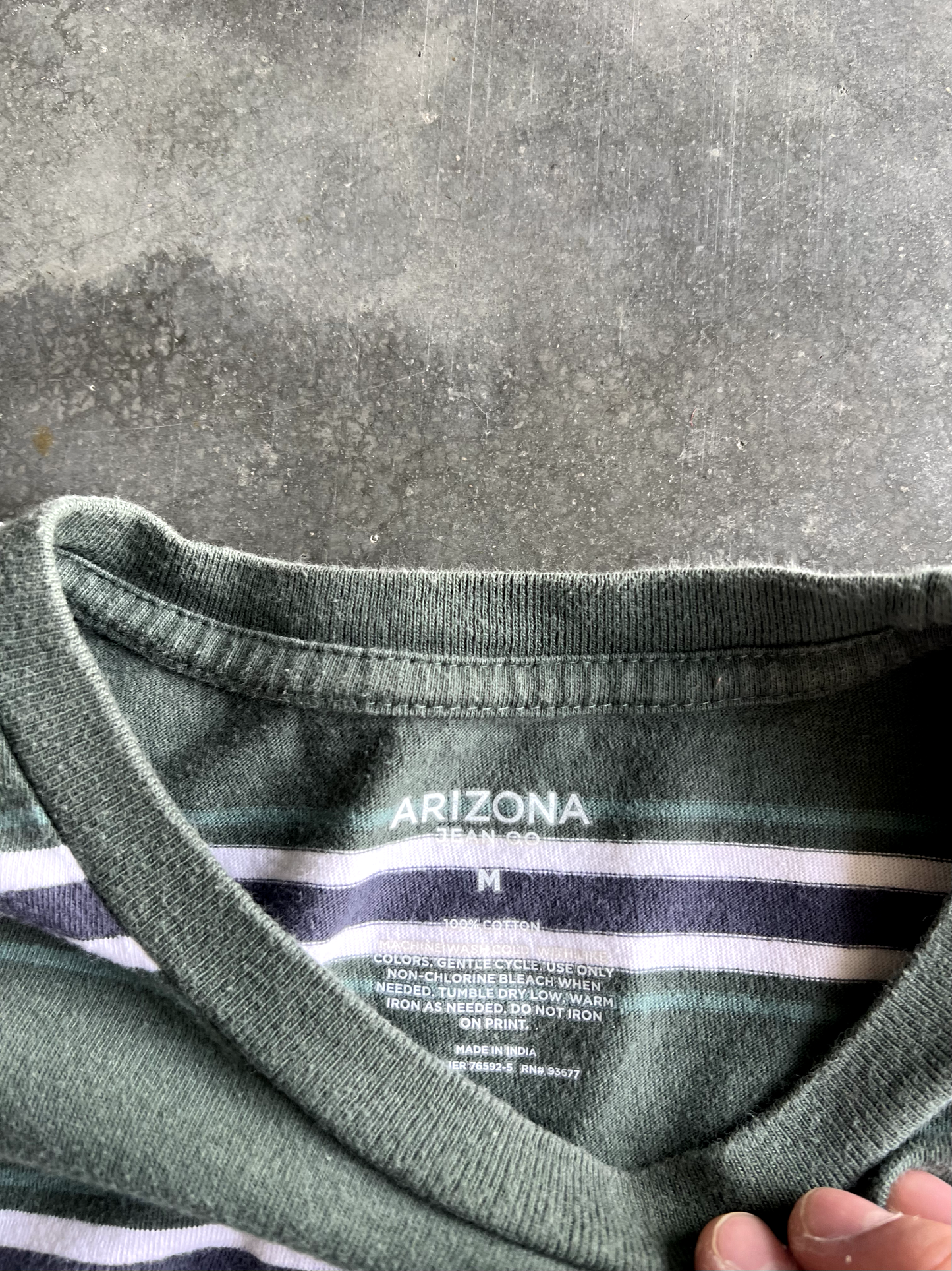 Vintage Green Striped Tee - M