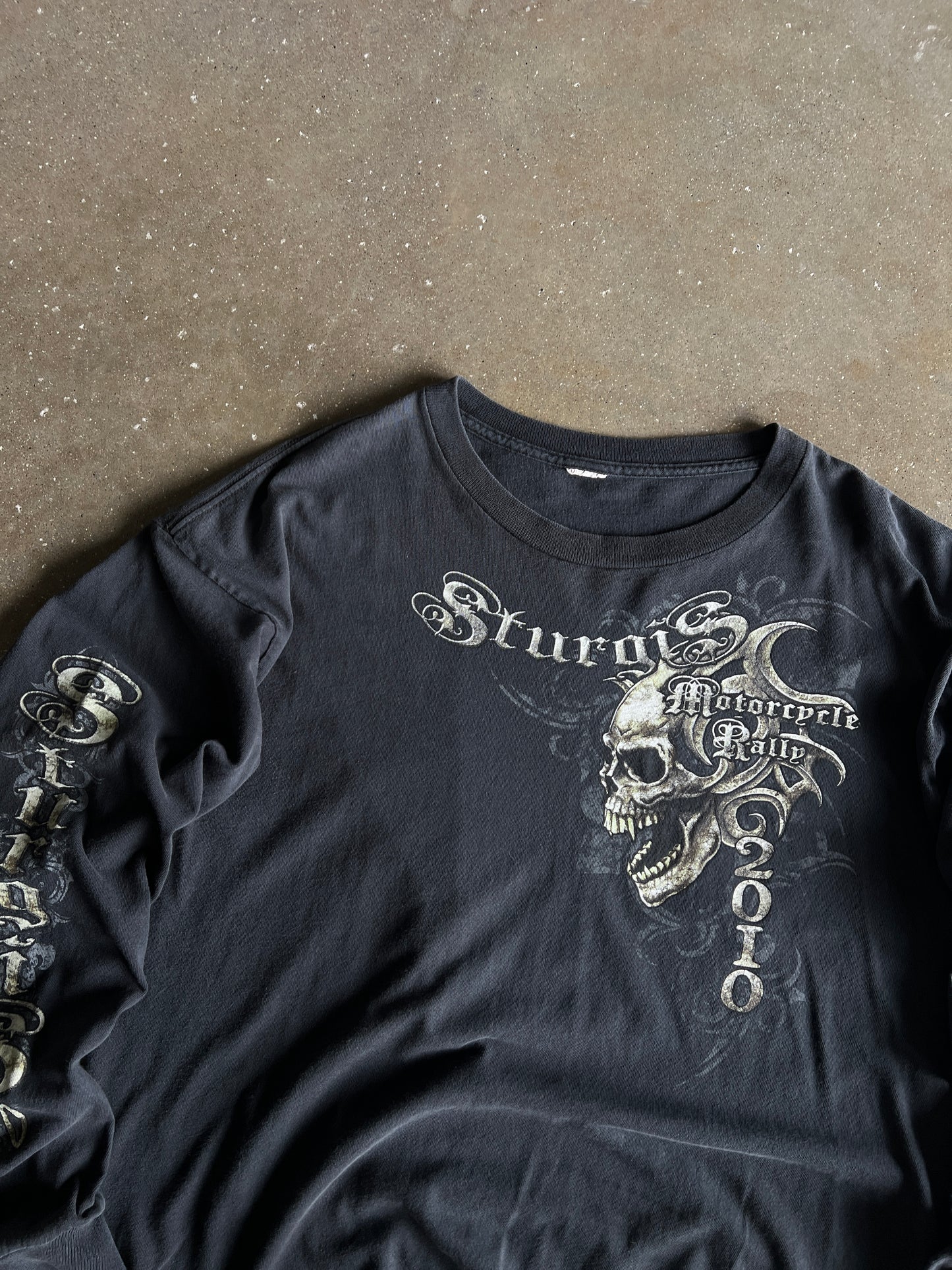 Vintage Faded Black Sturgis Skulls Shirt - XL