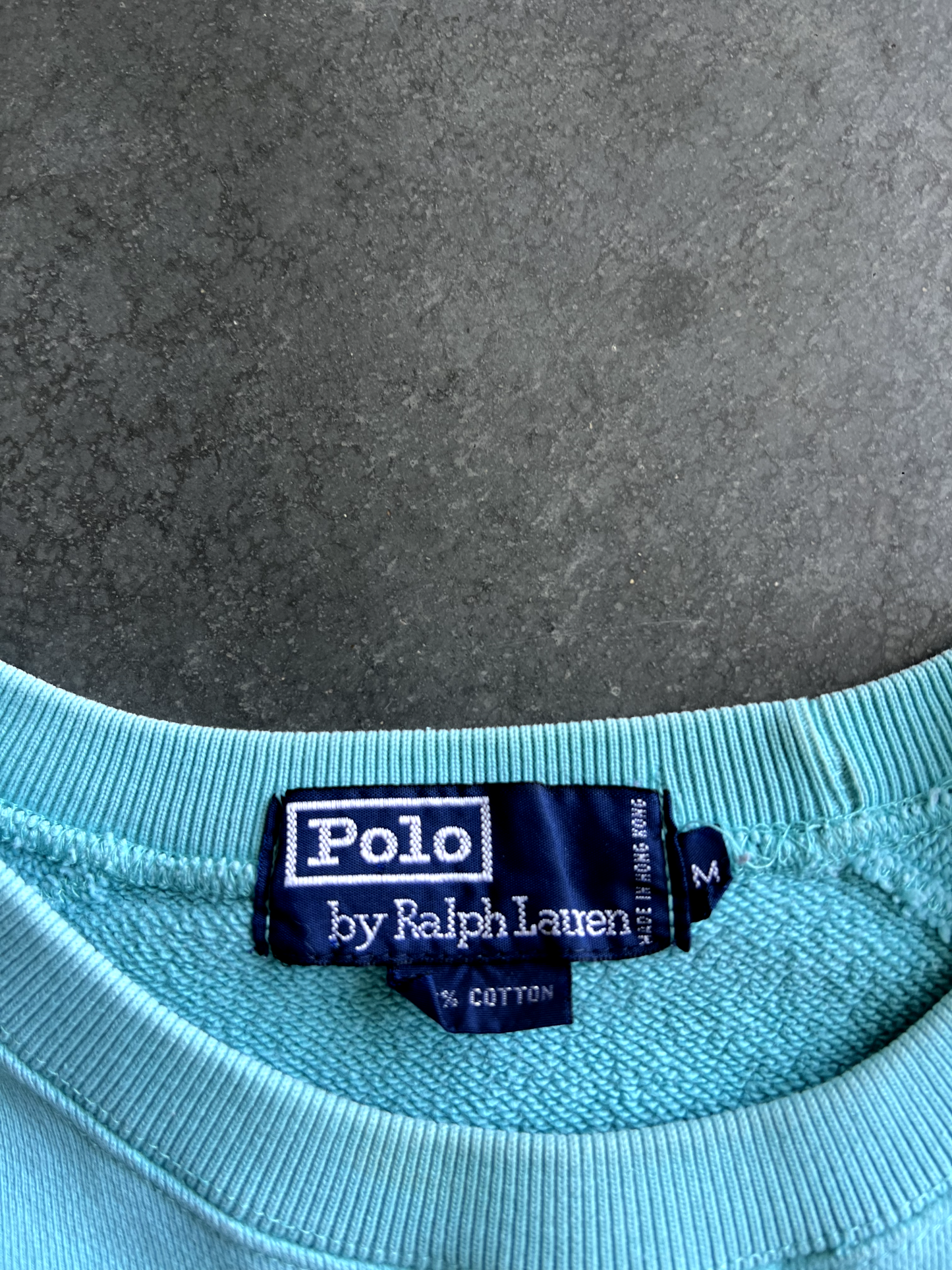 Vintage Teal Polo Long Sleeve - M