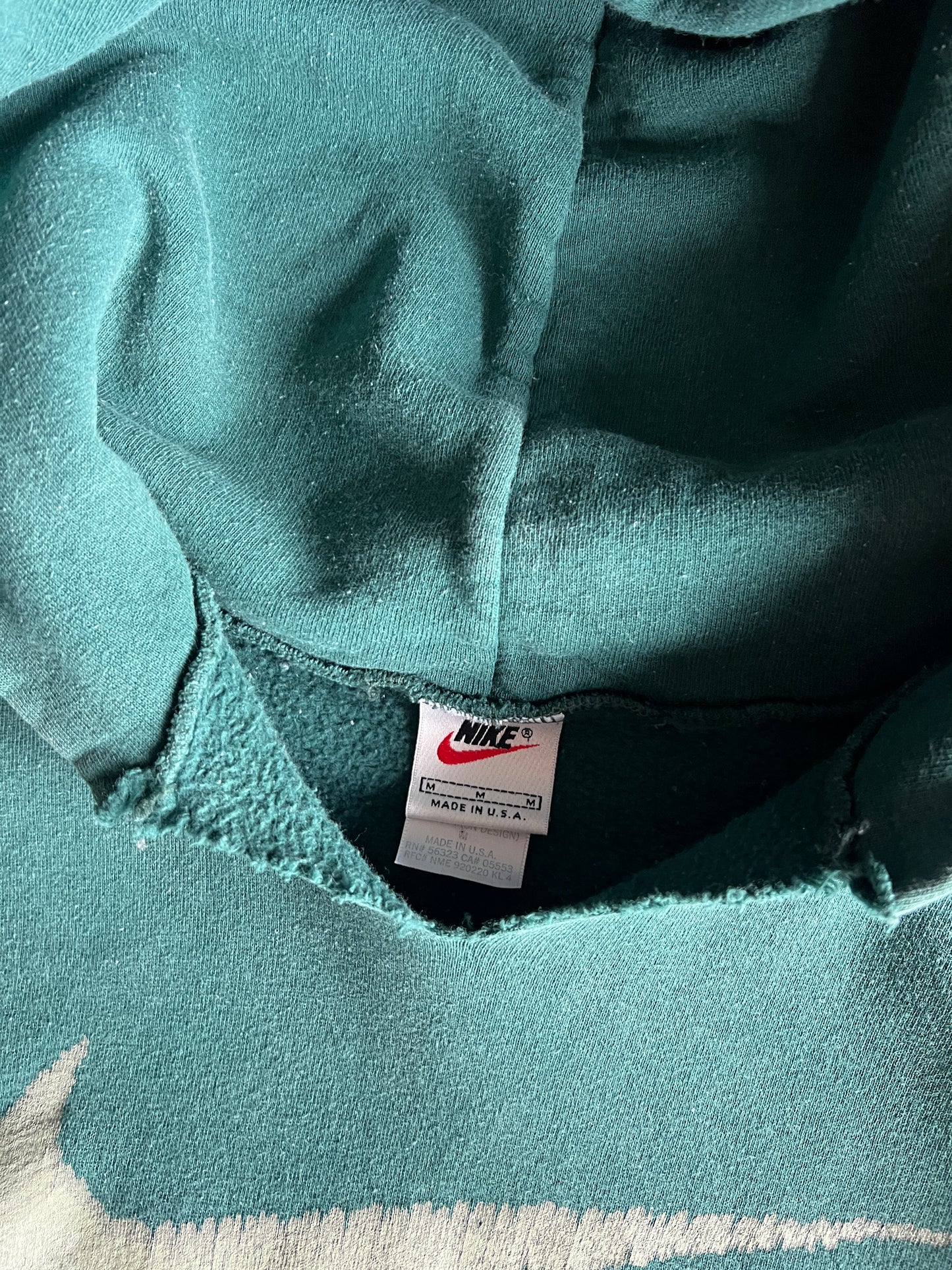 Vintage Forest Green Nike Swoosh Hoodie - M