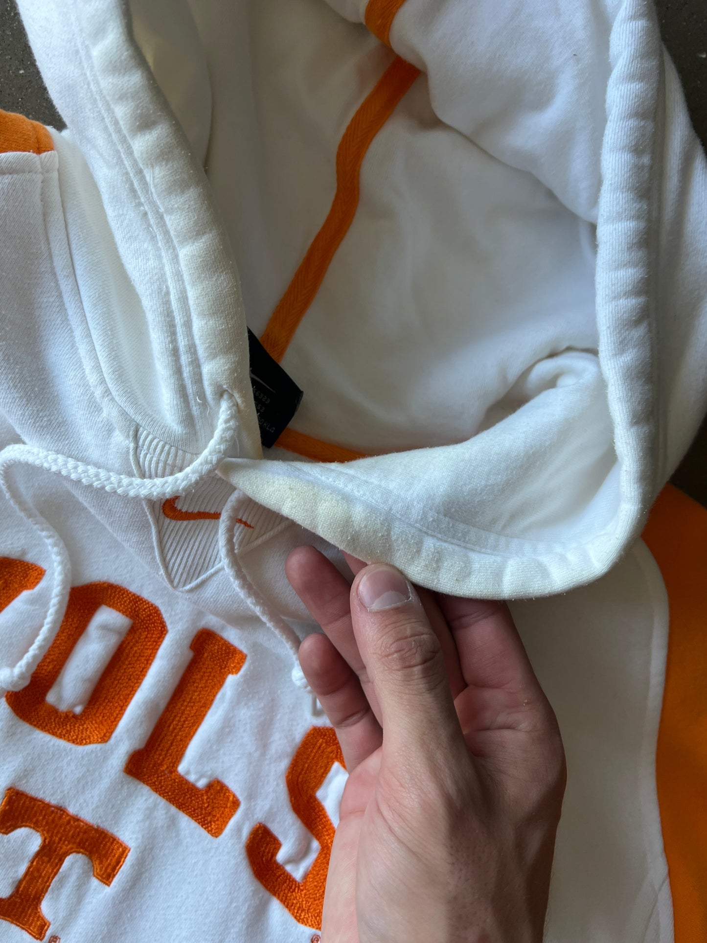 Vintage Orange and White Tennessee Volts Hoodie - L