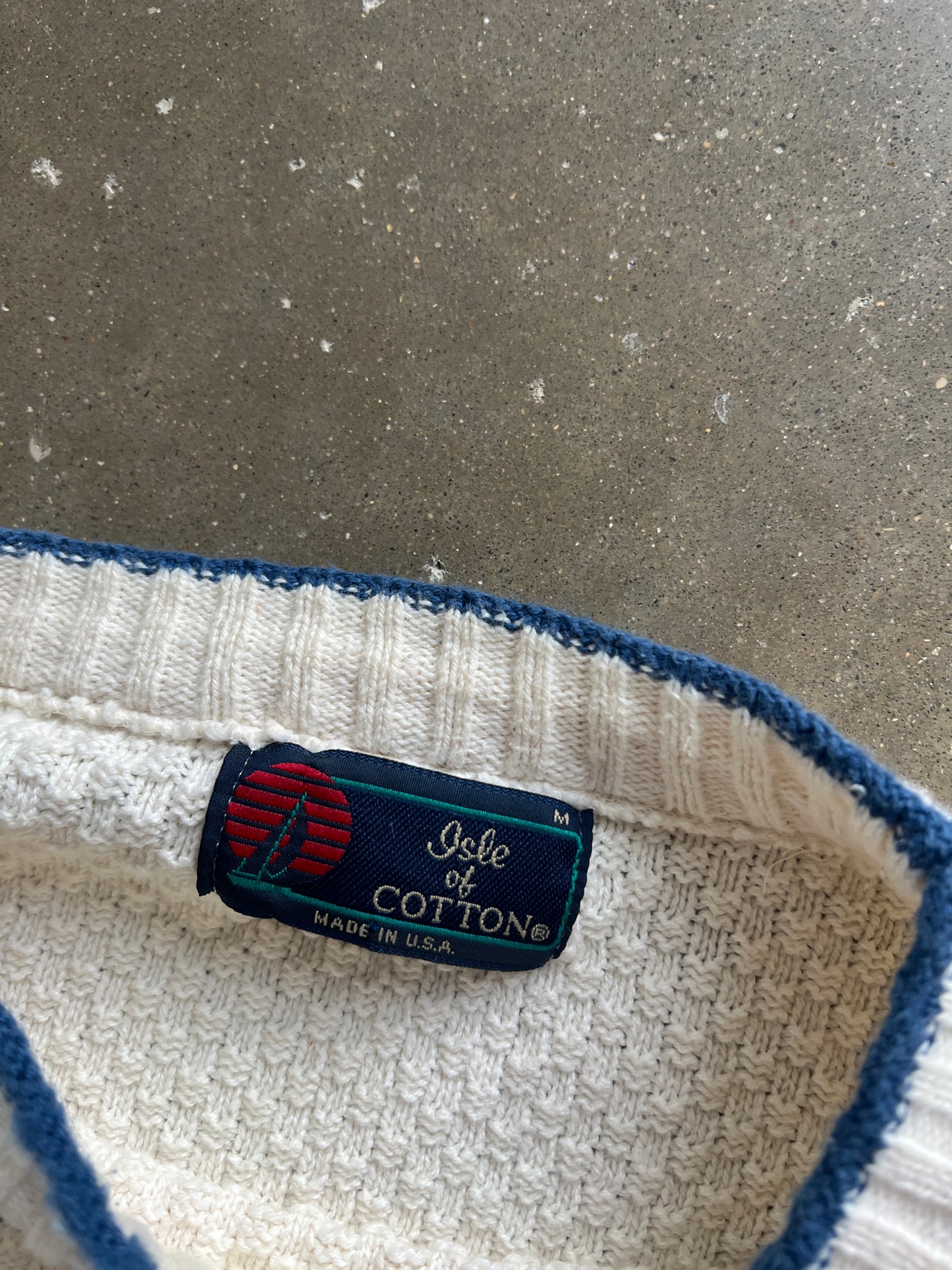 Vintage White Knit Sweater - M
