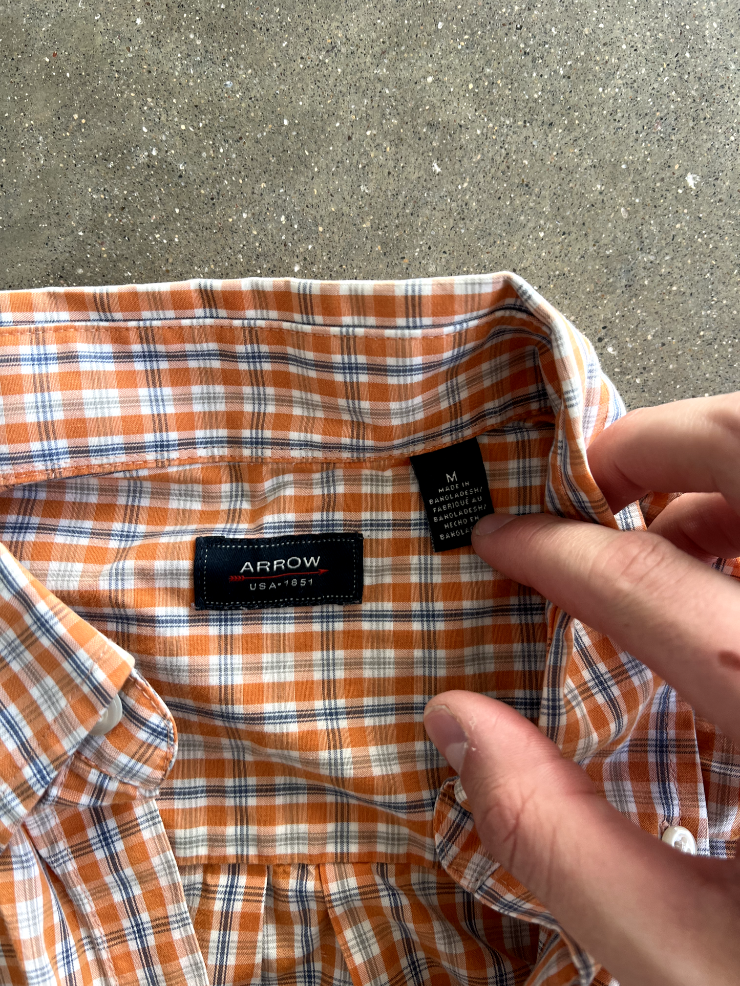 Vintage Orange Striped Button Up - M