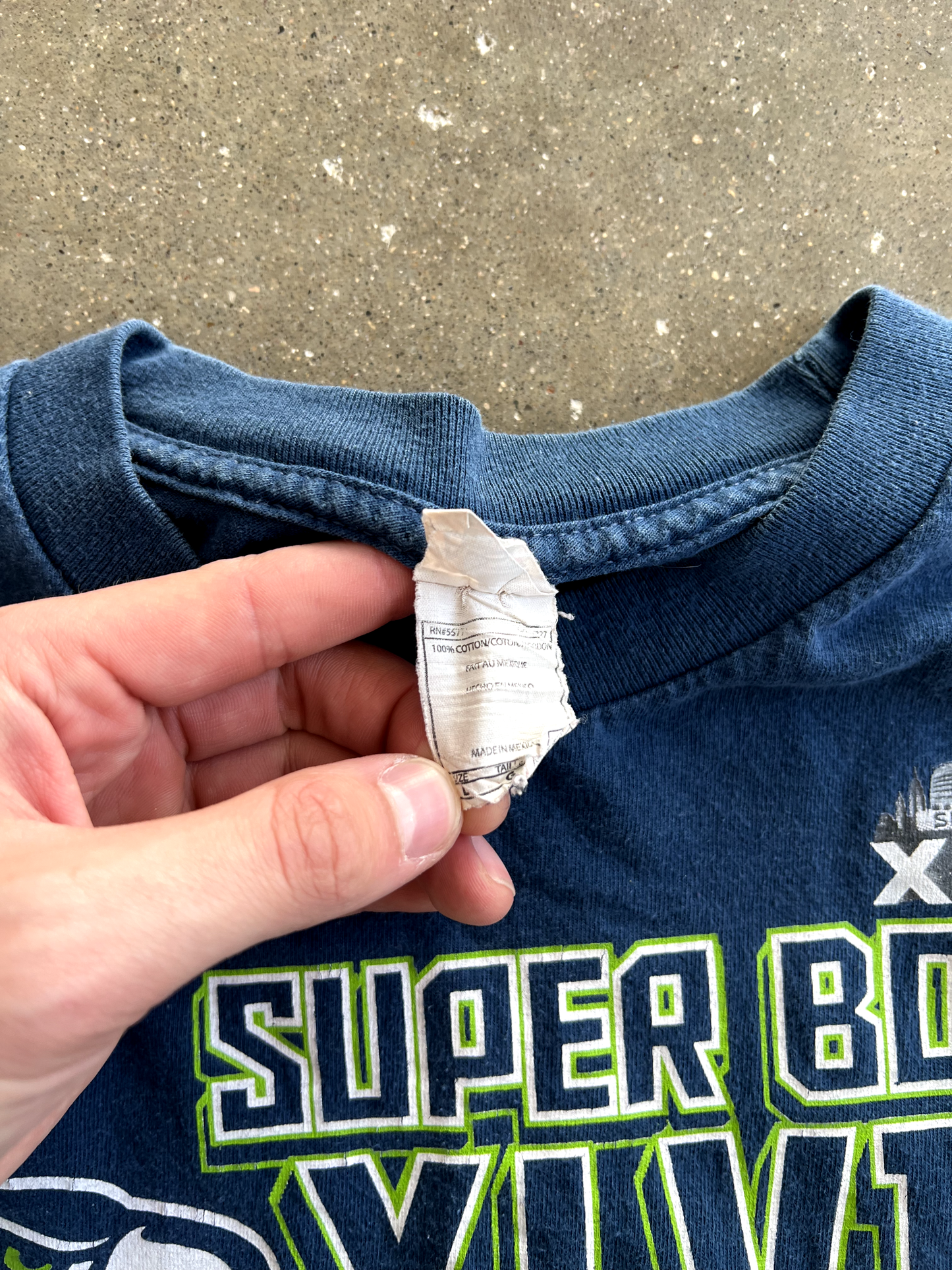 Vintage Blue Seahawks Superbowl Long Sleeve - L