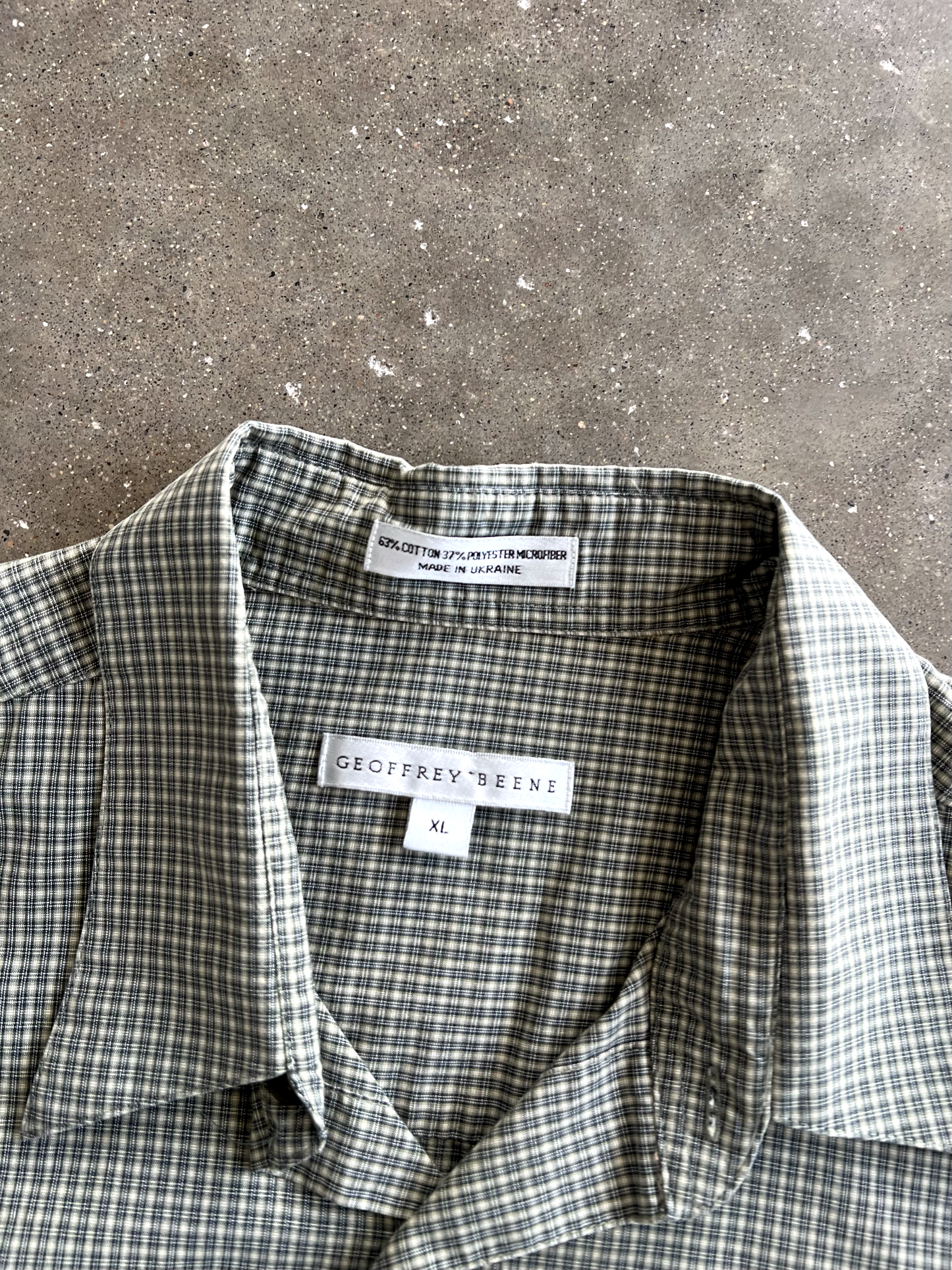 Vintage Green Striped Button Up - XL