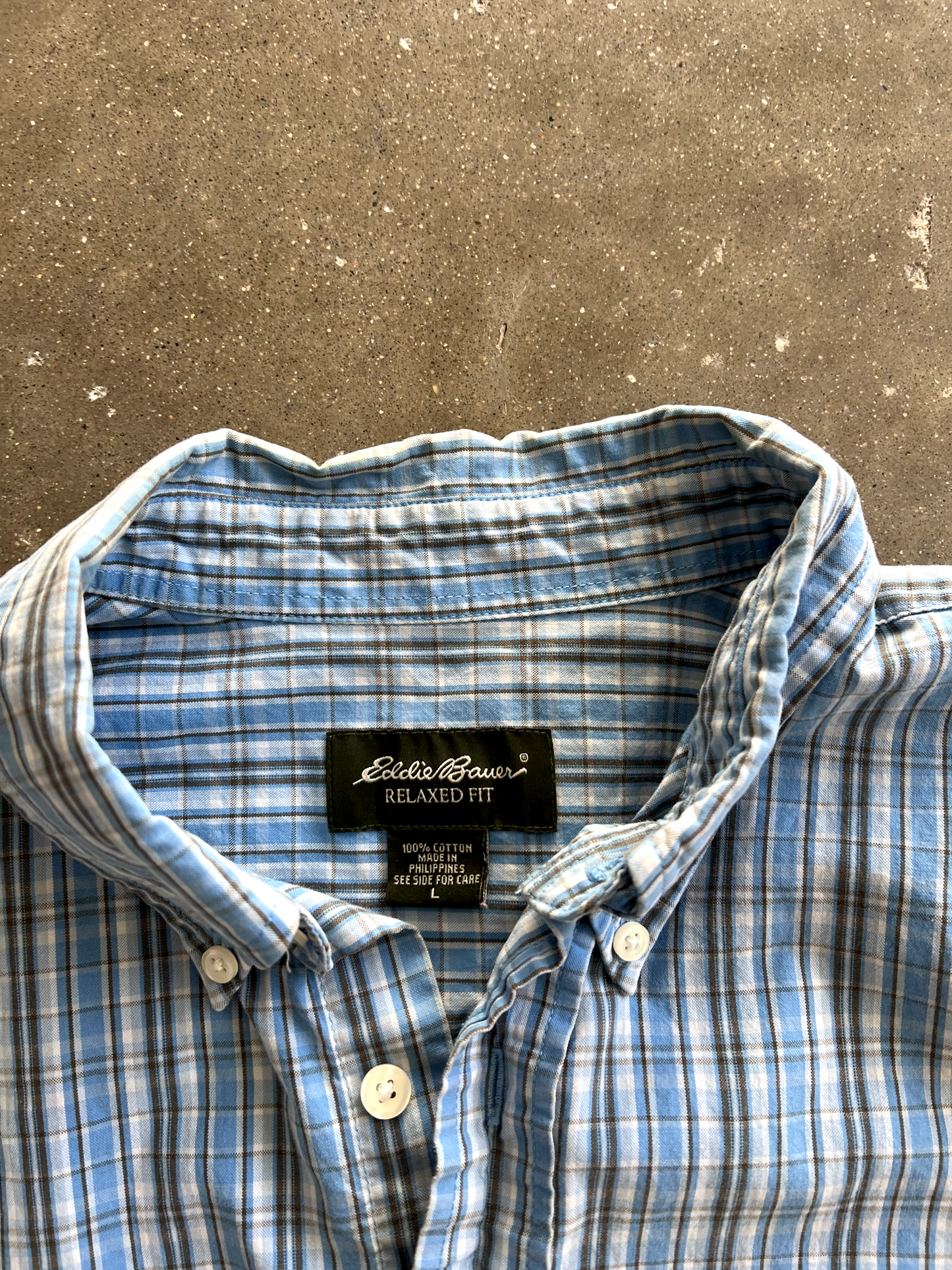 Vintage Blue Striped Button Up - L