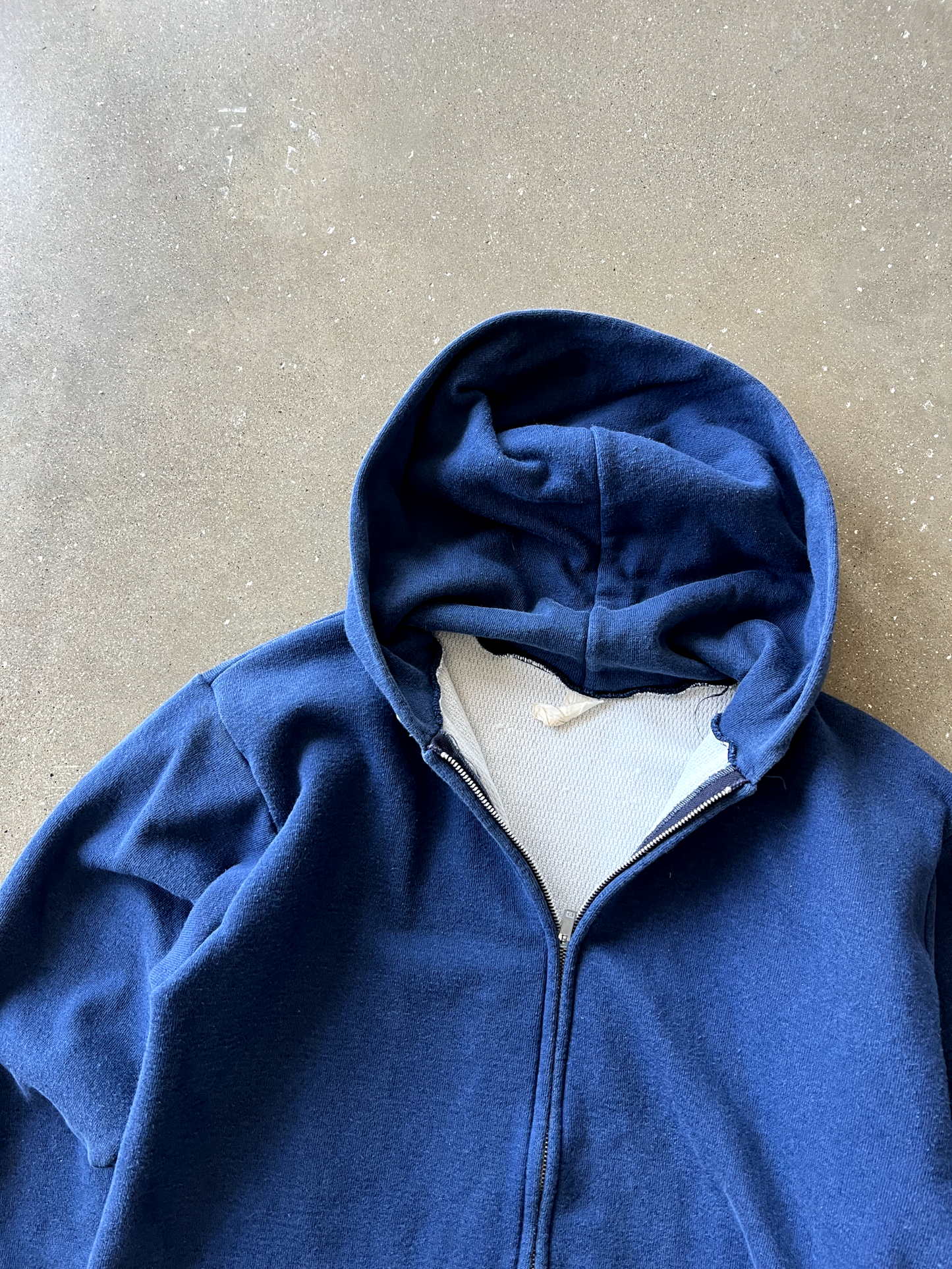 Vintage Navy Blue Zip Up Thermal - M