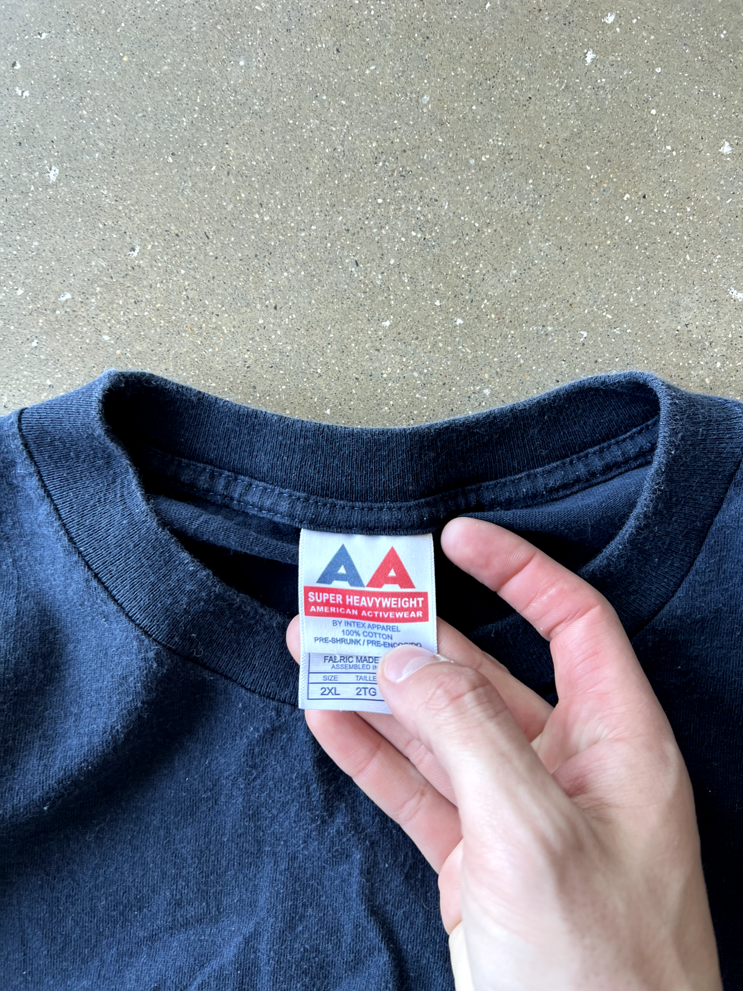 Vintage Navy Blue Spellout Tee - 2XL