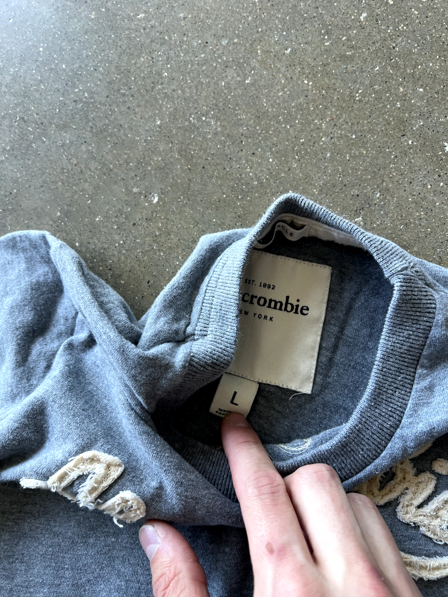 Vintage Blue Spellout Tee - L