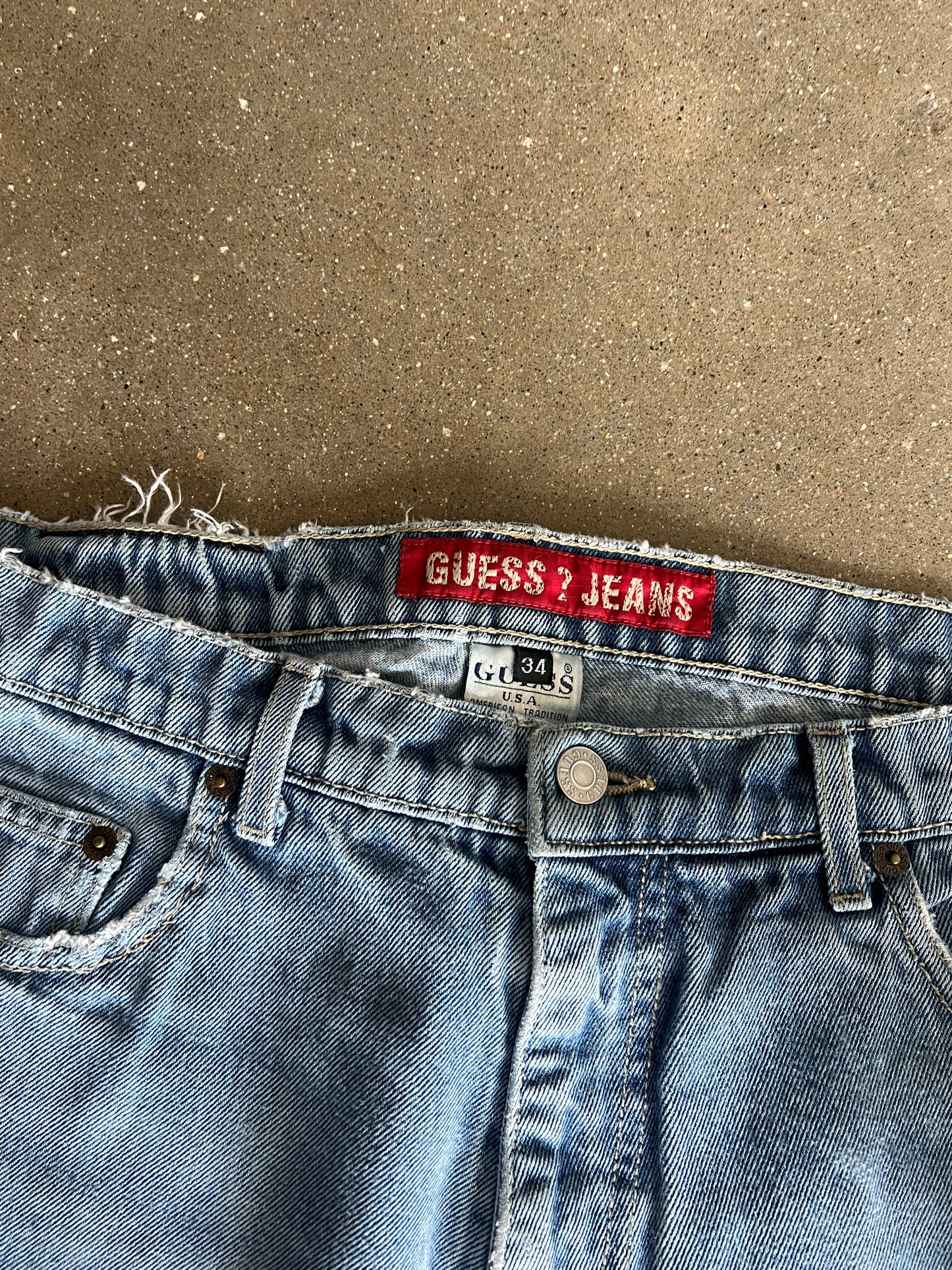 Vintage Faded Blue Guess Jeans - 34x34