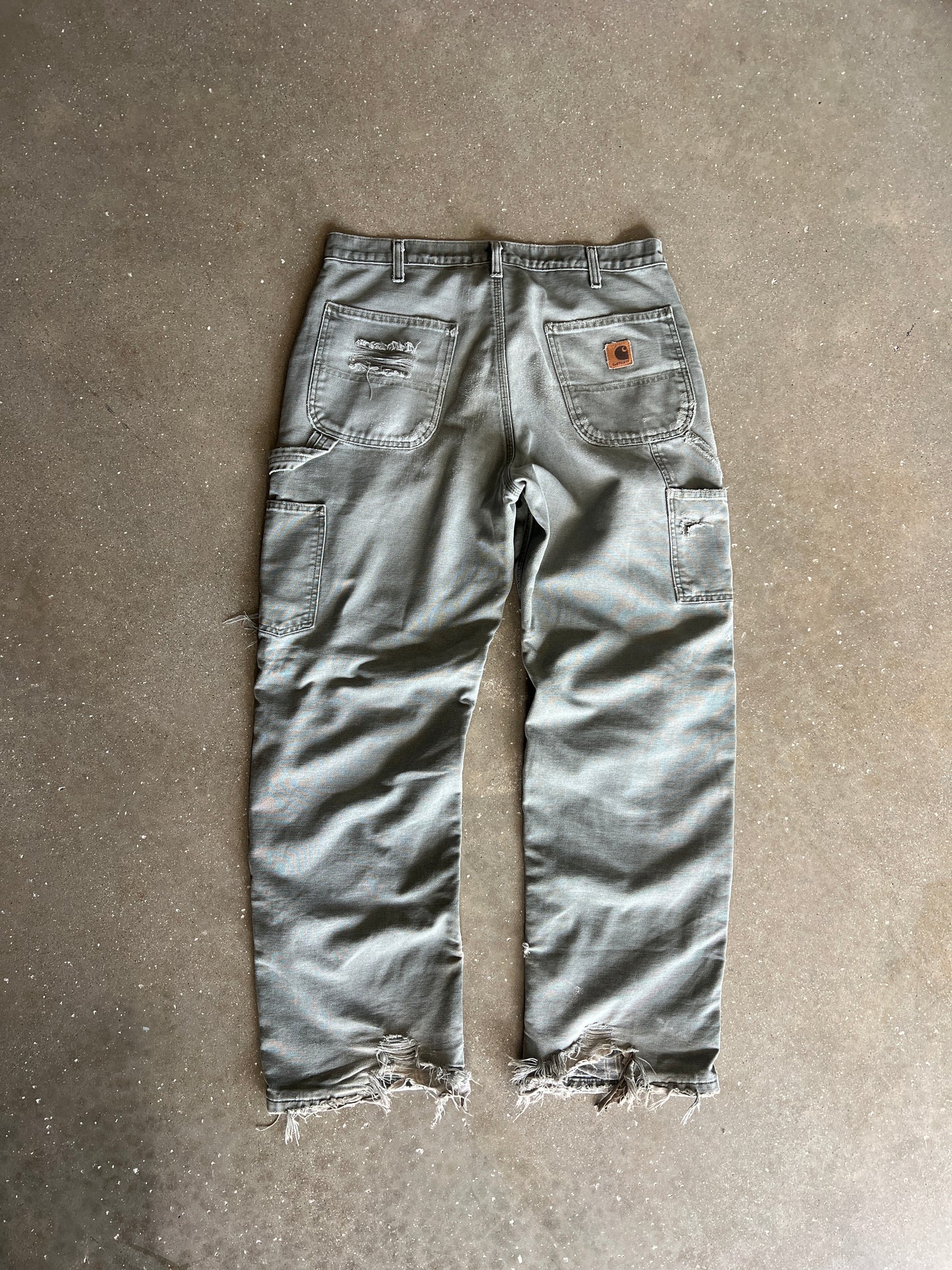 Vintage Faded Distressed Green Carhartt Pants - 34x34
