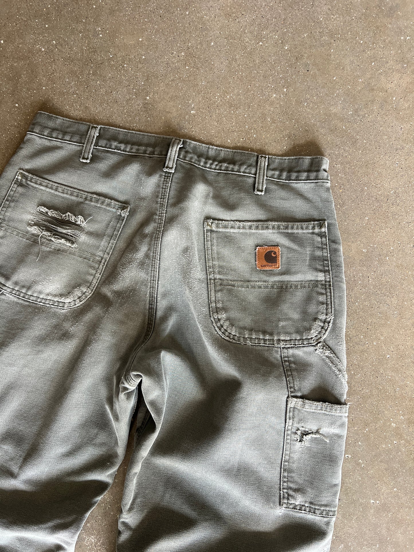 Vintage Faded Distressed Green Carhartt Pants - 34x34