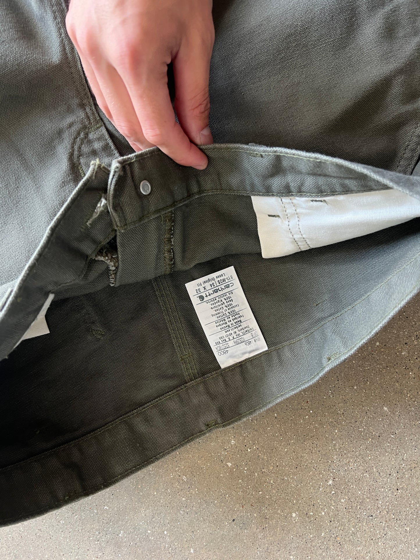 Vintage Sage Green Carhartt Pants - 34x32