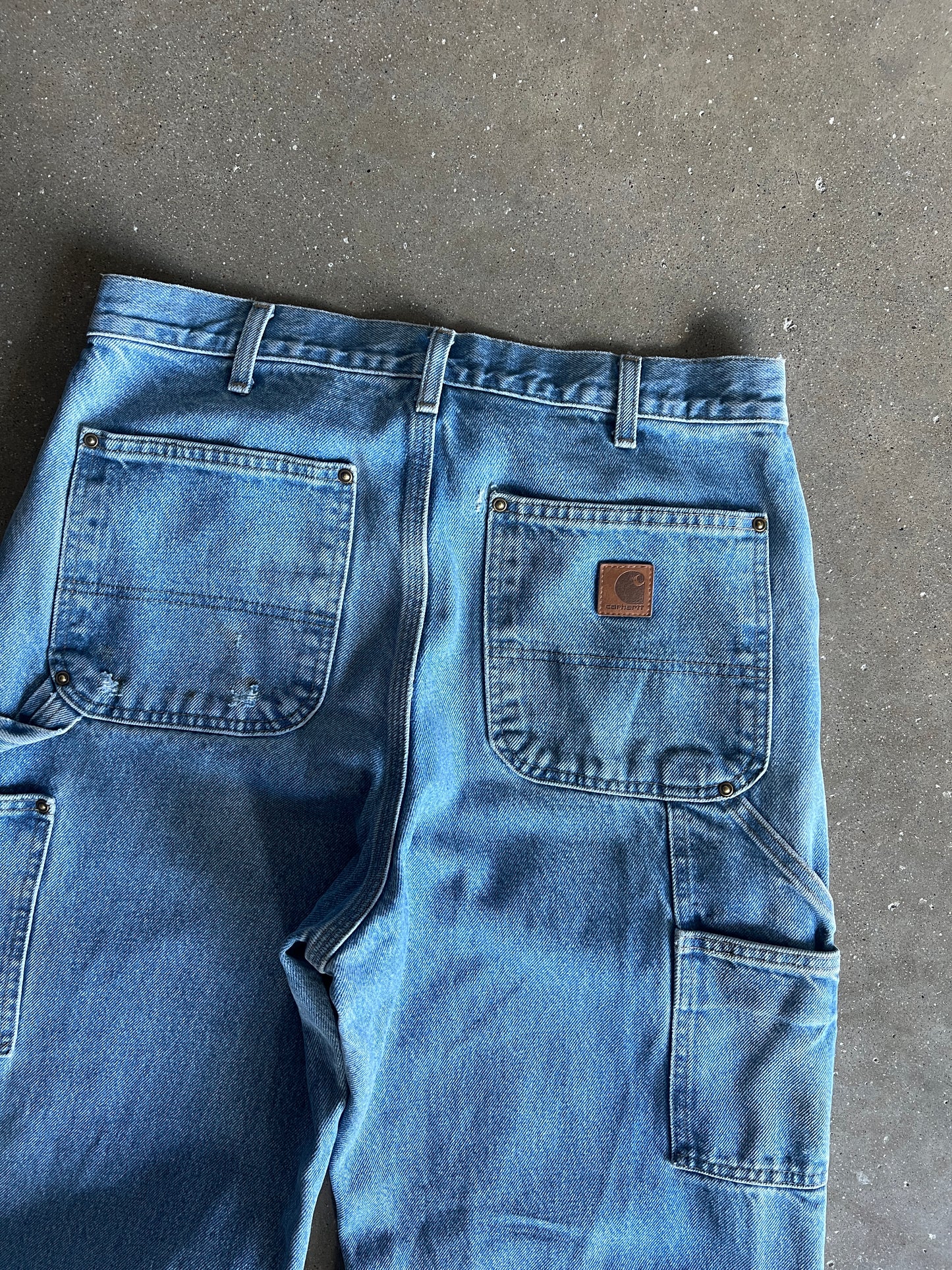 Vintage Denim Blue Carhartt Double Knee Pants - 33x34