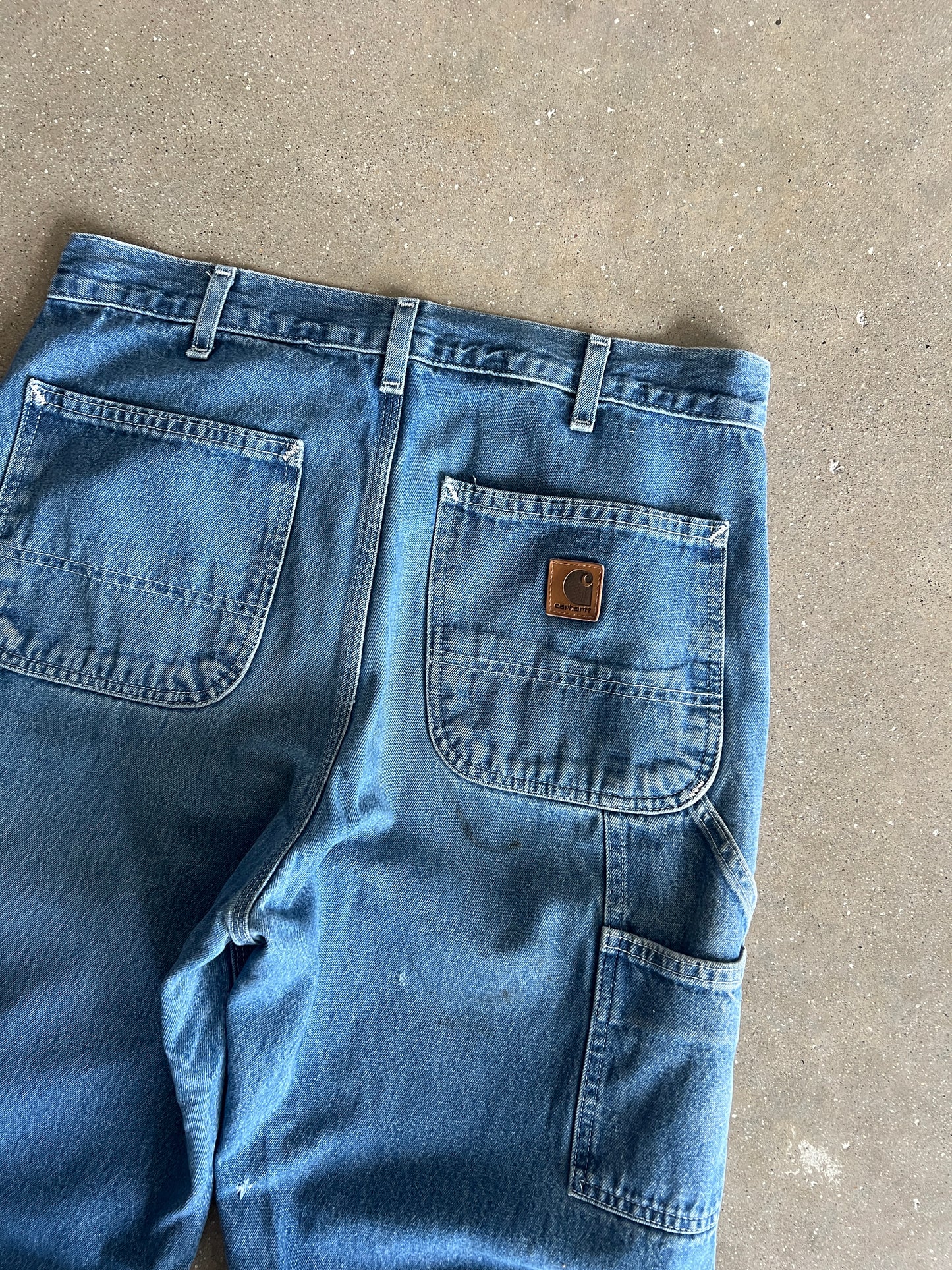 Vintage Dark Wash Carhartt Carpenter Pants - 33x32