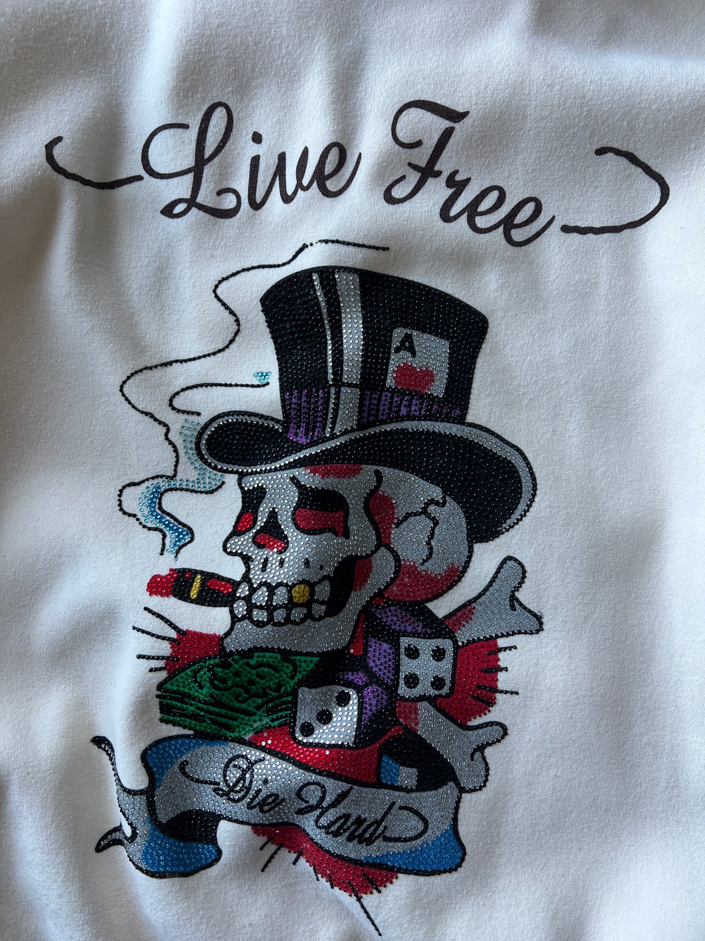 Vintage Cream Ed Hardy Zip Hoodie - XL