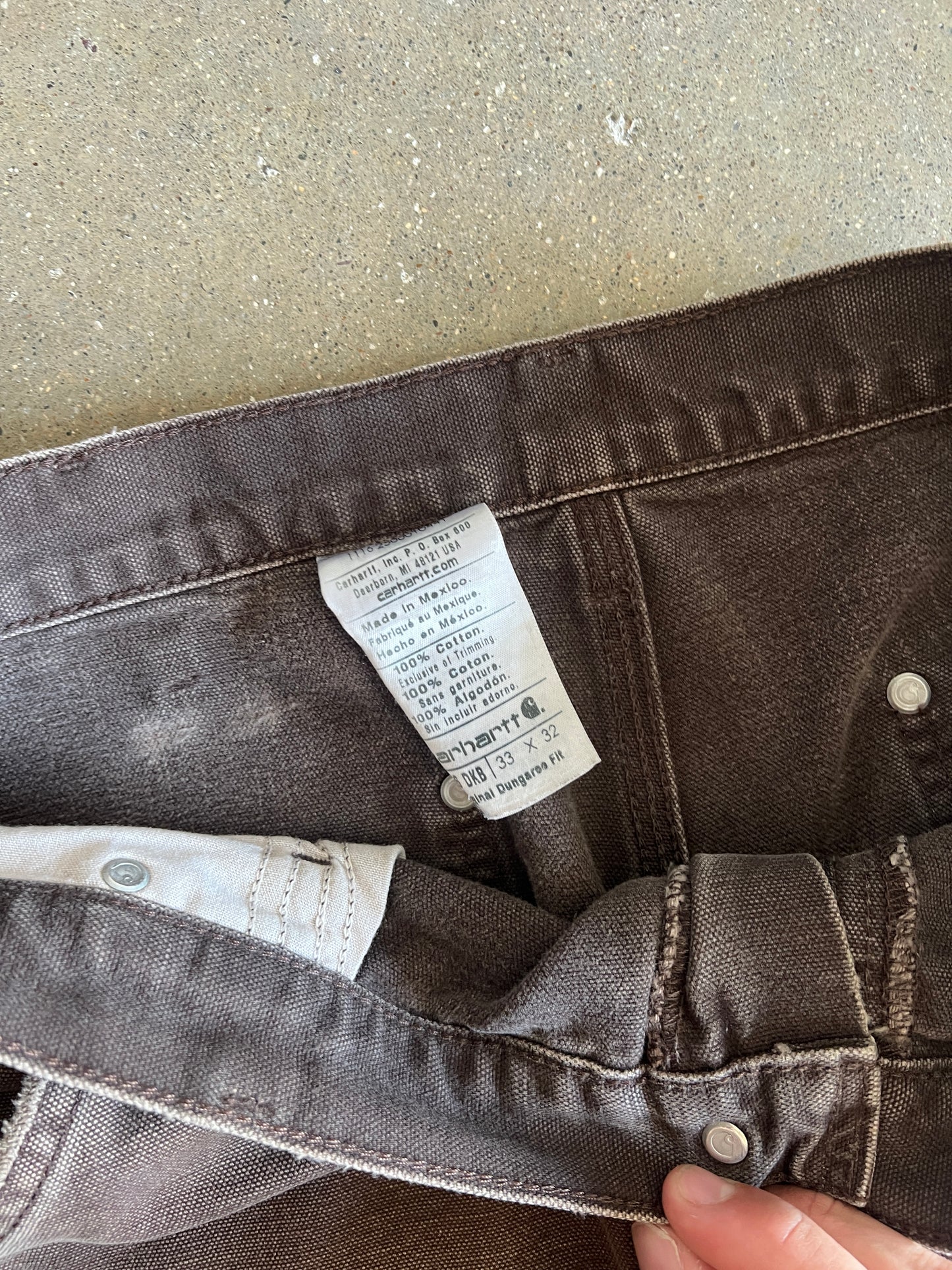 Vintage Distressed Brown Carhartt Double Knee Pants - 33x32