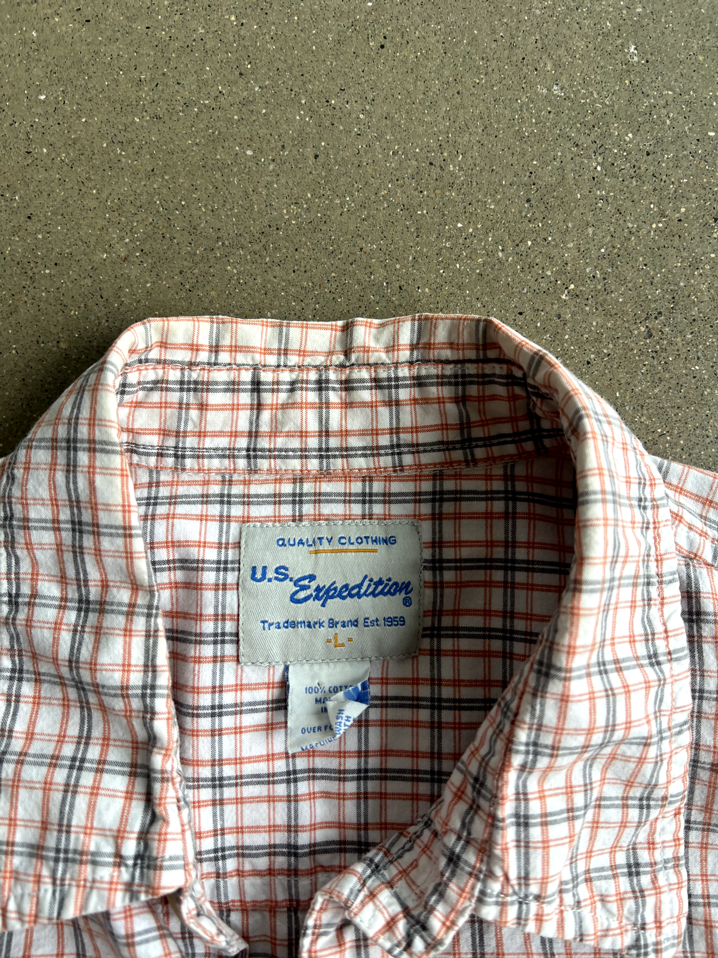 Vintage White And Orange Striped Button Up - L